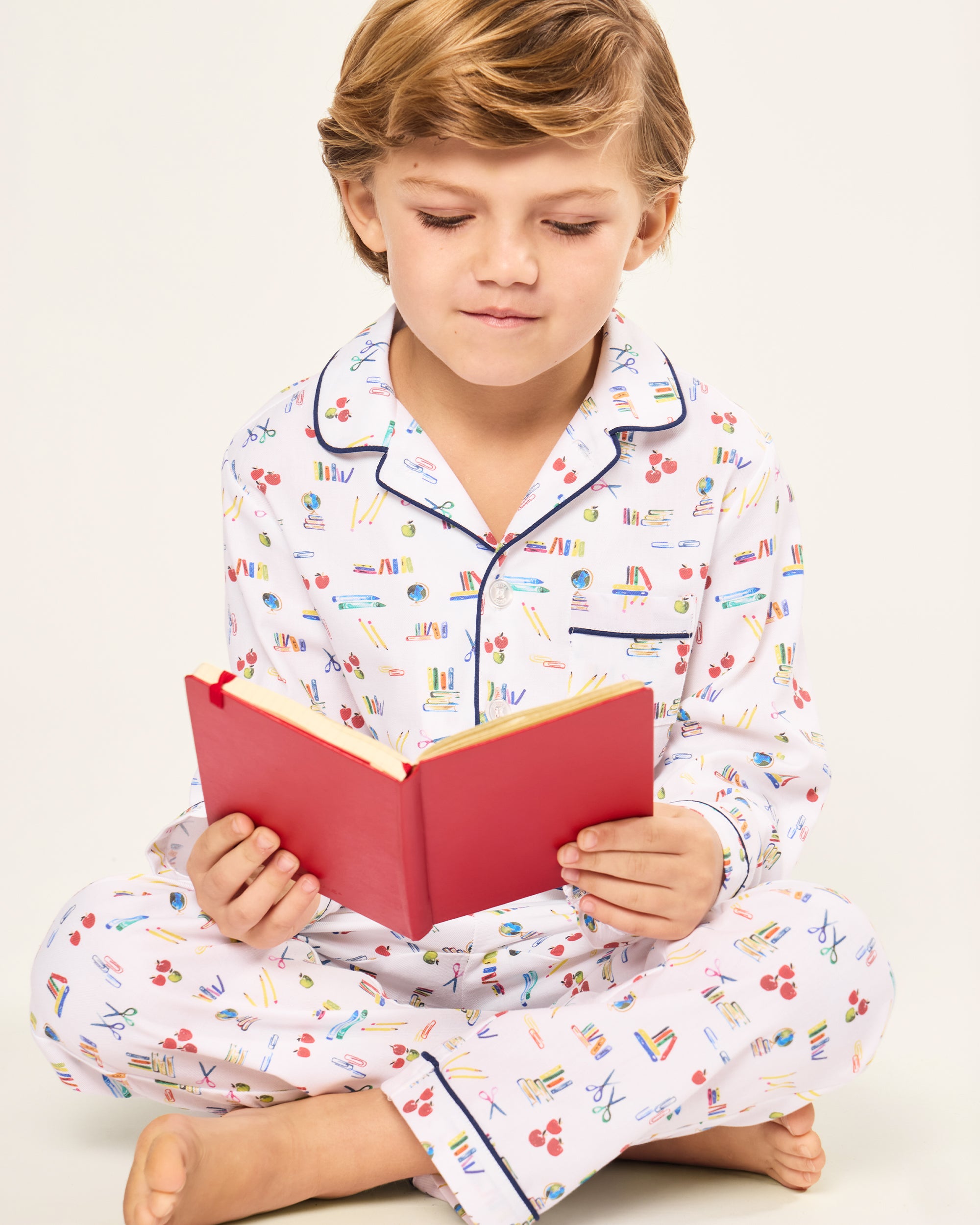 Kid's Twill Pajama Set in Literary Lessons