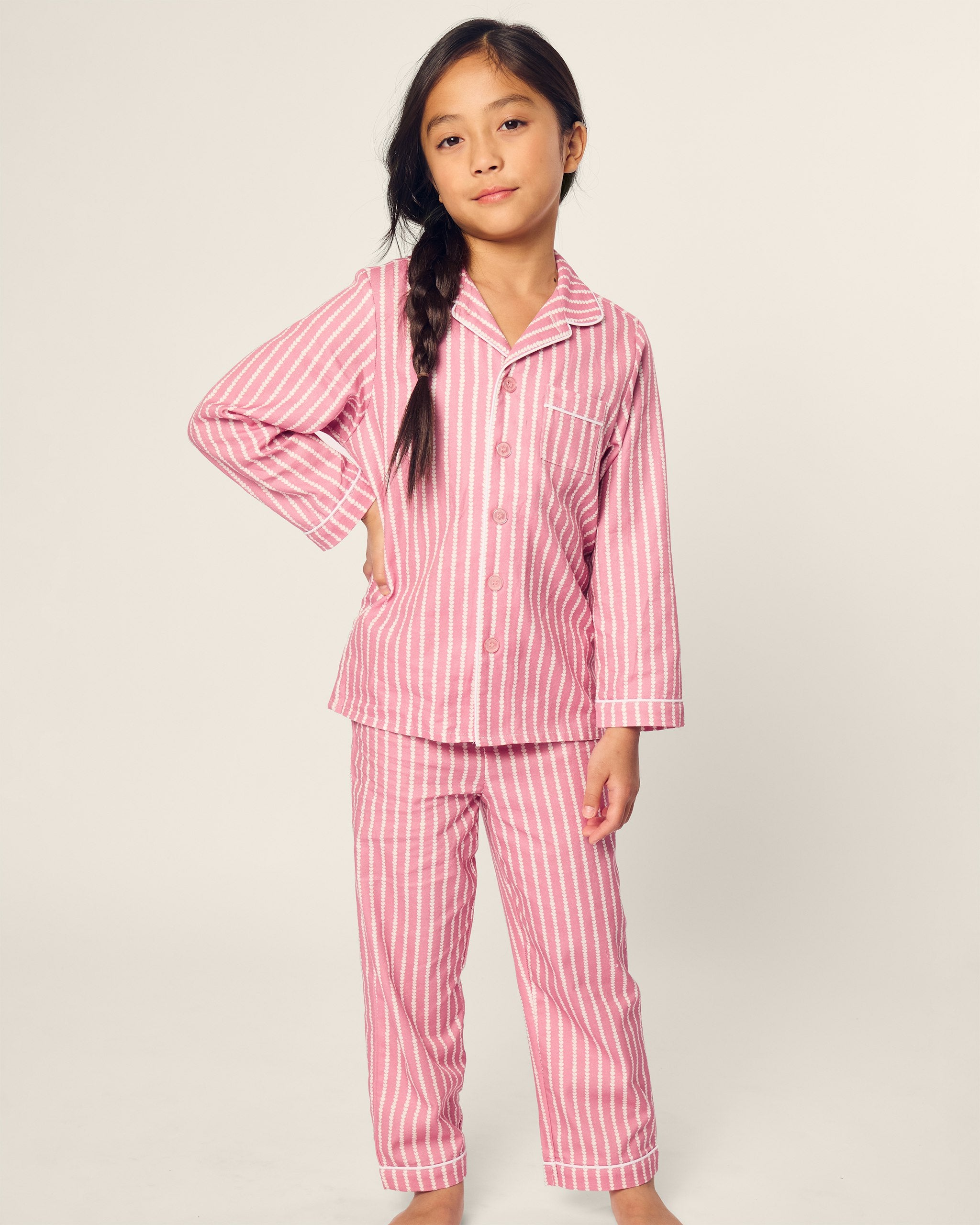 Kid's Twill Pajama Set in Love Lines in Love Lines#Color_Love Lines
