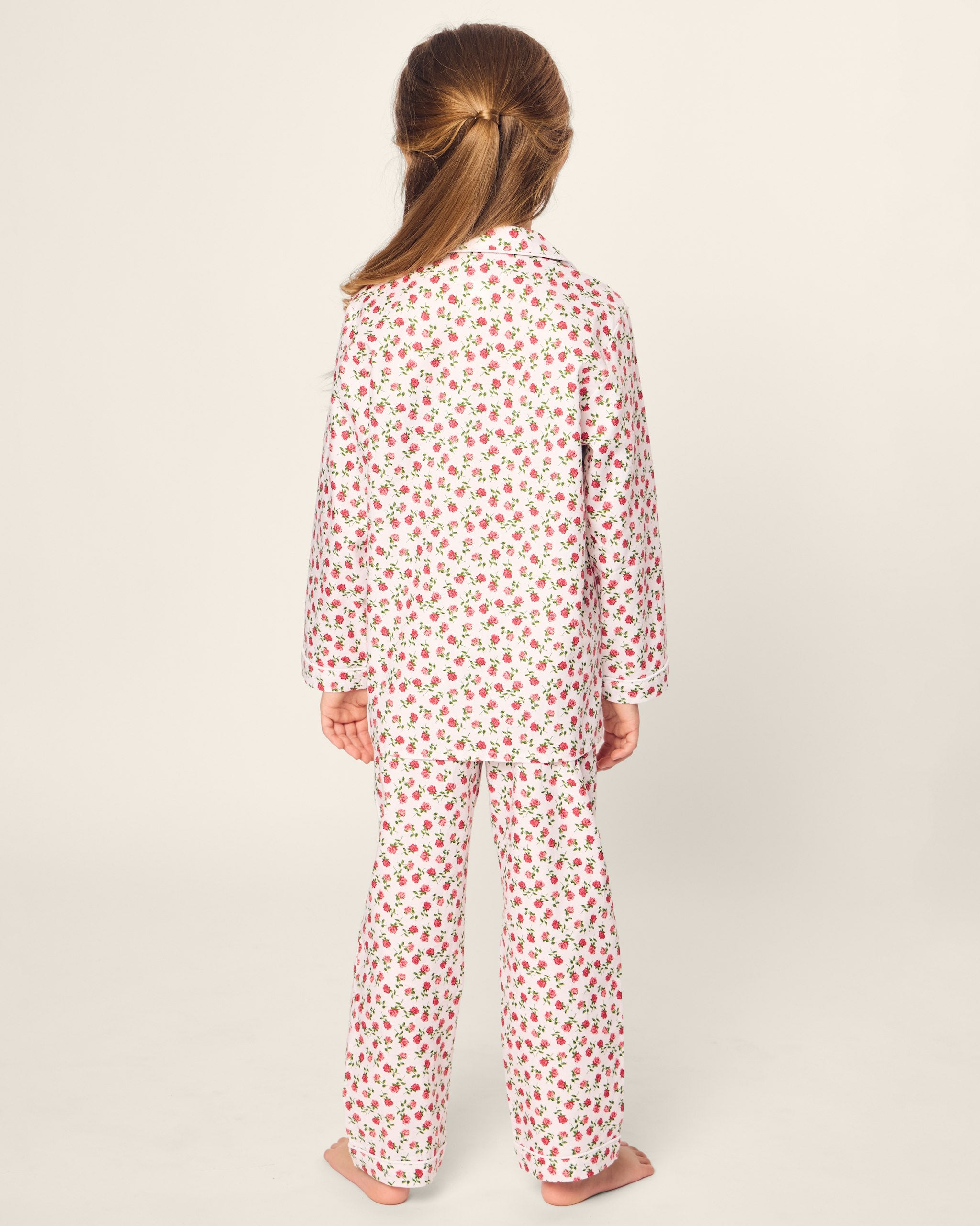 Kid's Twill Pajama Set in Bluehearts in Petite Petals#Color_Petite Petals