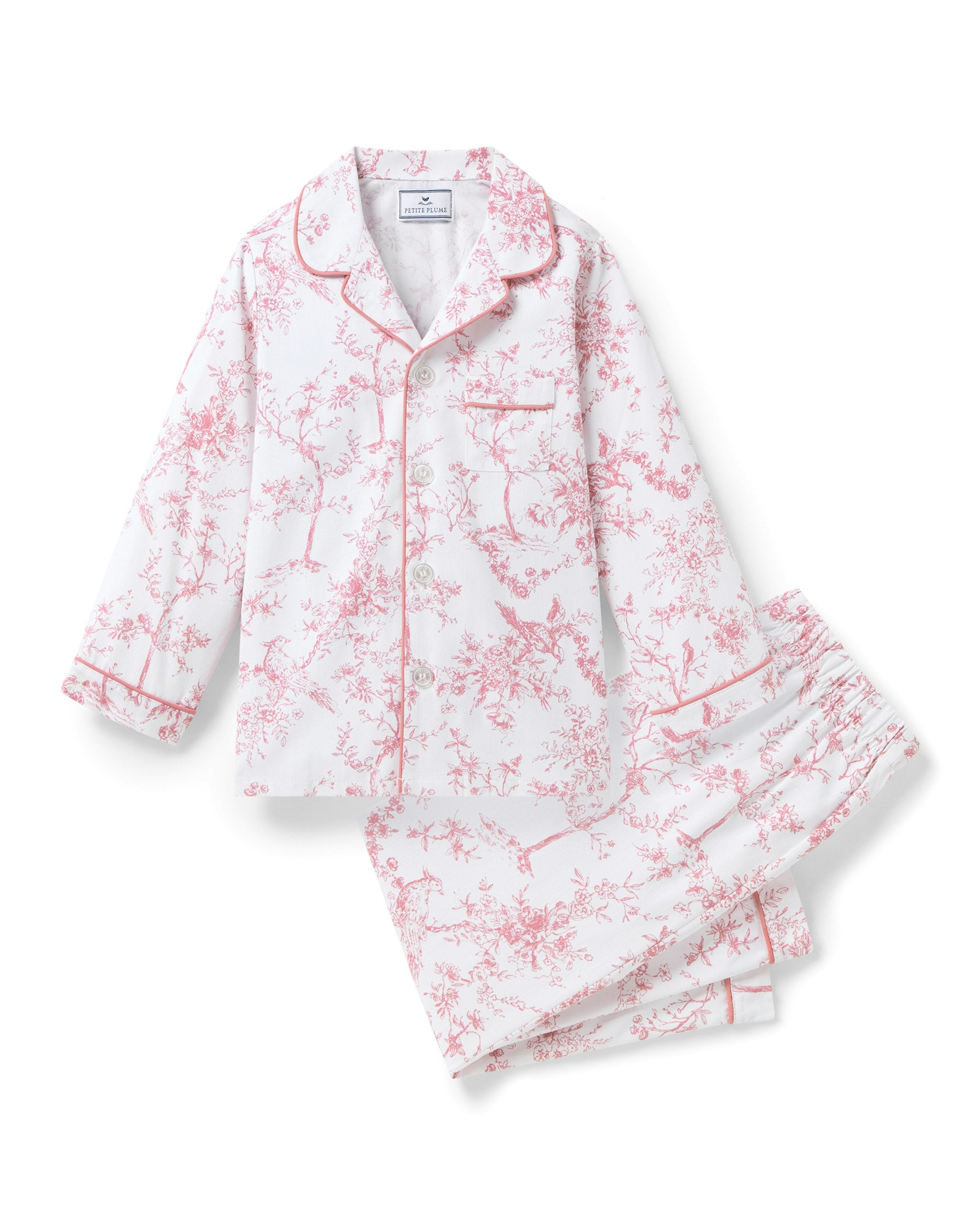 Kid's Twill Pajama Set in Pink Timeless Toile in Pink Timeless Toile#Color_Pink Timeless Toile