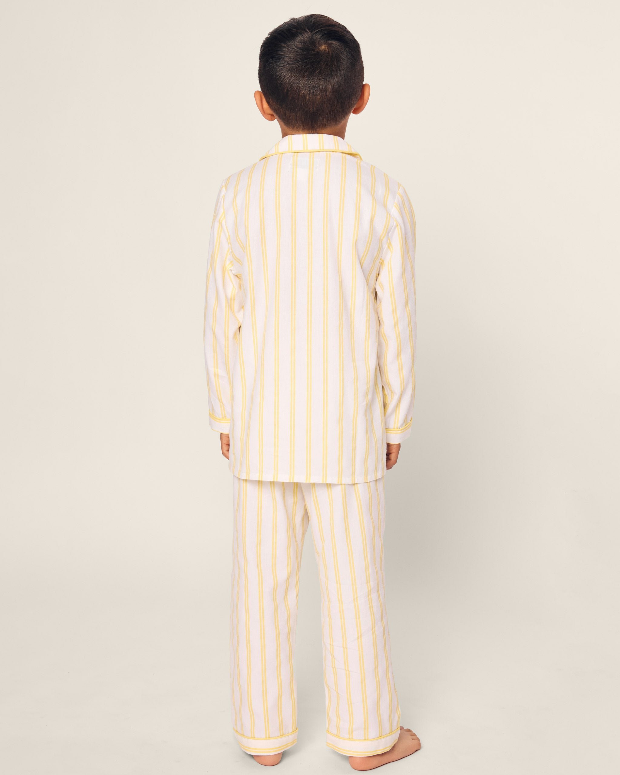 Kid's Twill Pajama Set in Periwinkle Stripe in Sunny Stripe#Color_Sunny Stripe