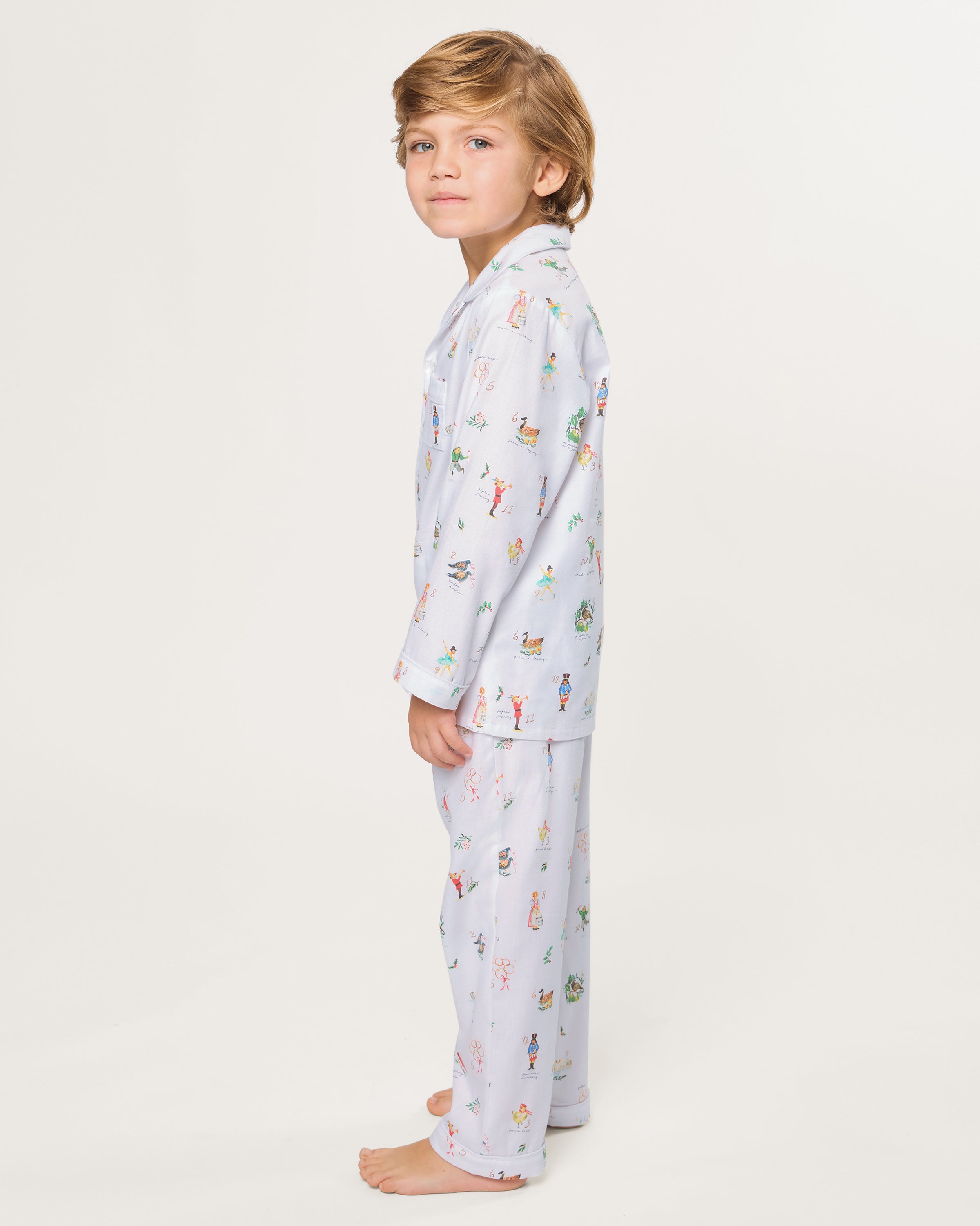 Kid's Twill Pajama Set in 12 Days of Christmas