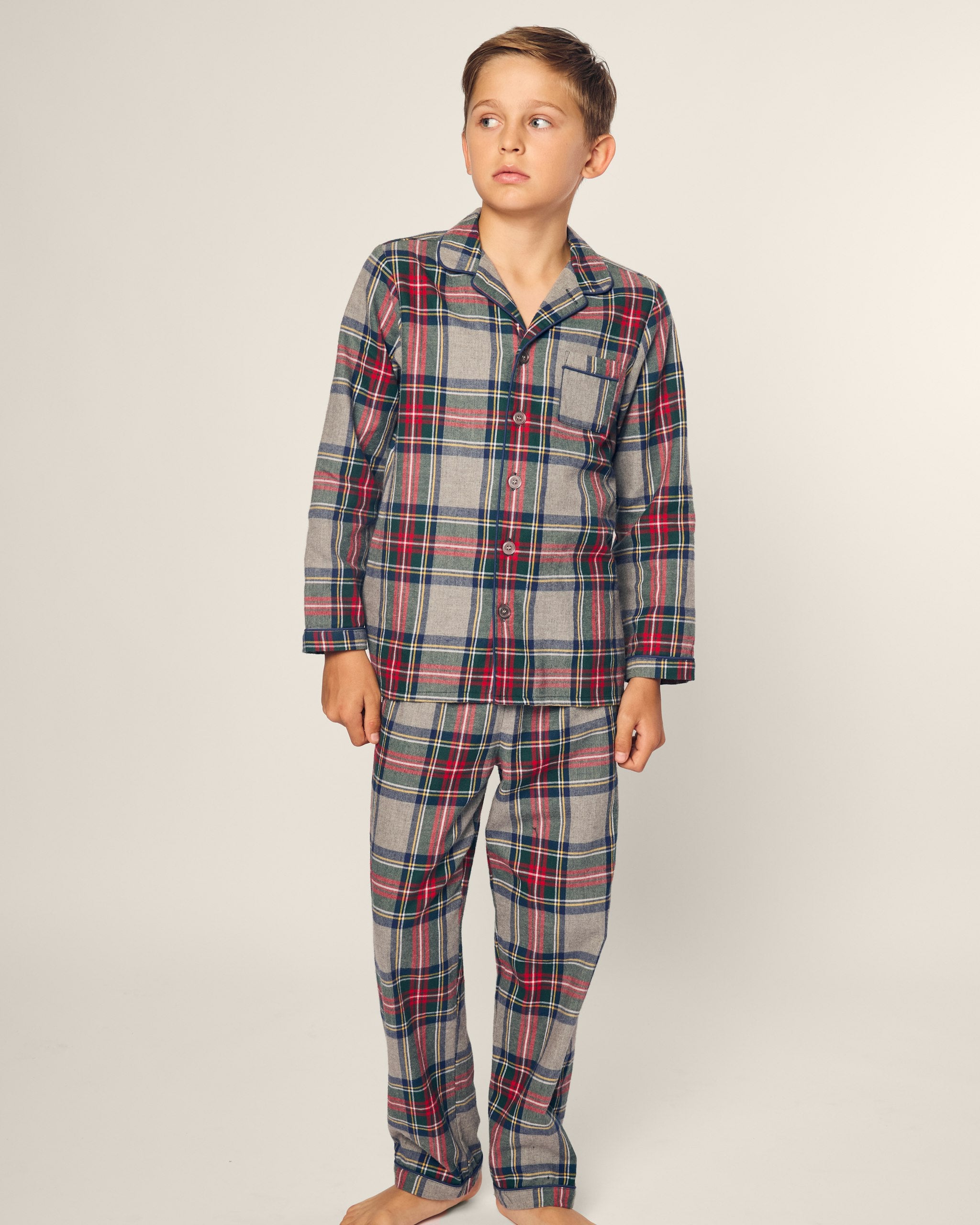Kid's Brushed Cotton Pajama Set in Westminster Tartan in Westminster Tartan#Color_Westminster Tartan