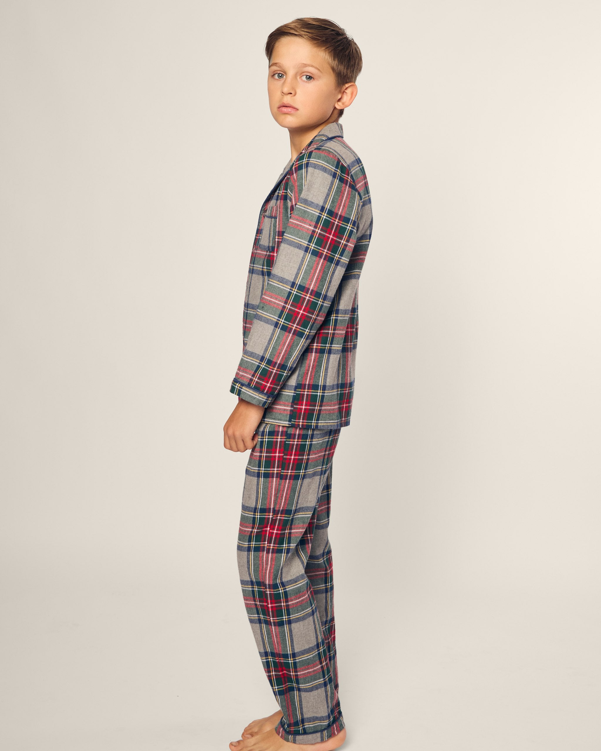 Kid's Brushed Cotton Pajama Set in Westminster Tartan in Westminster Tartan#Color_Westminster Tartan