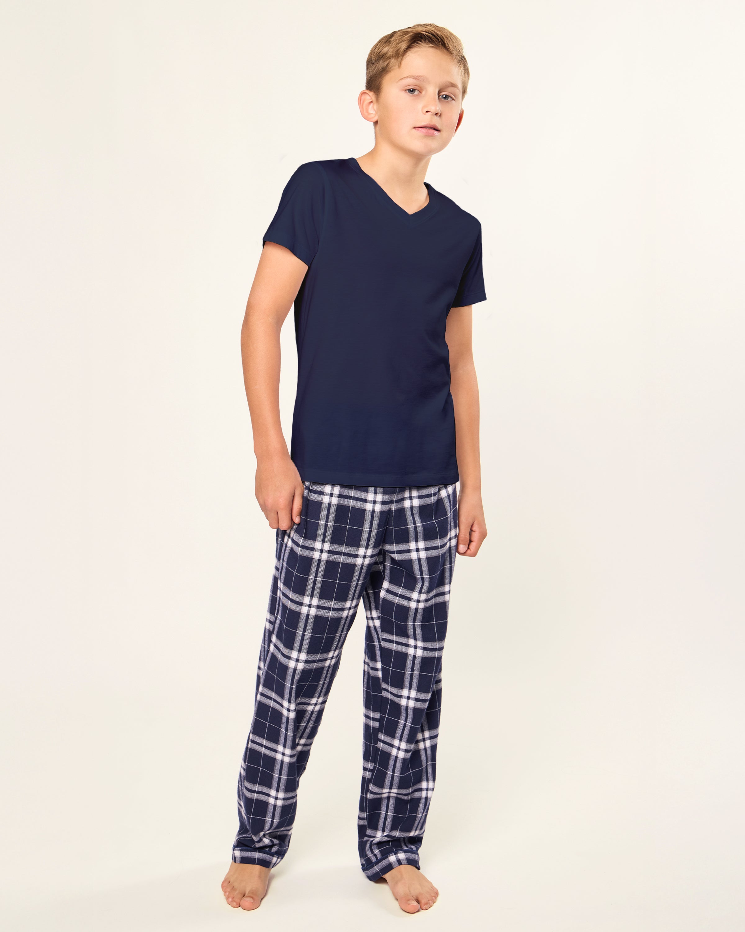 Kid's Brushed Cotton Pant in Oxford Tartan