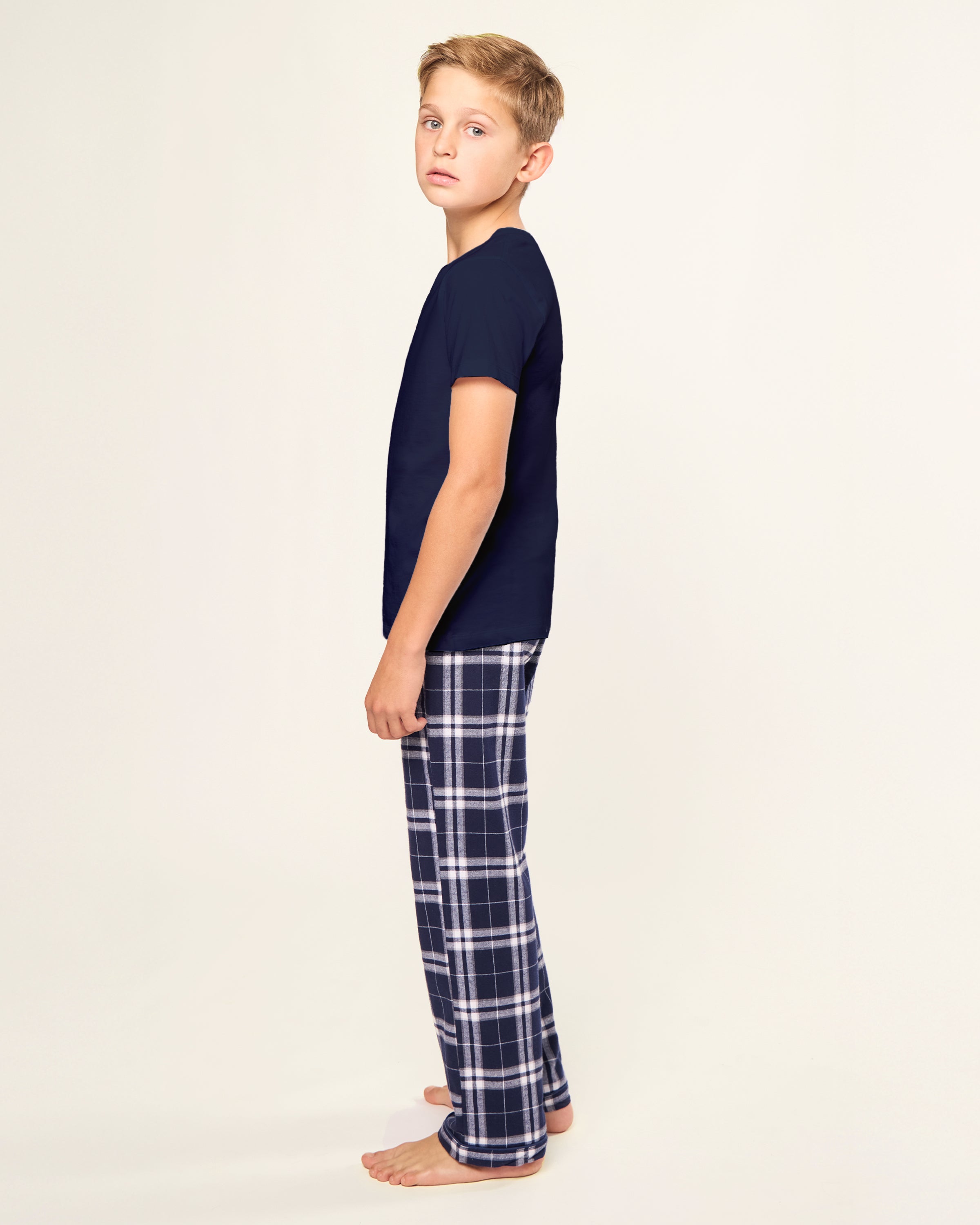 Kid's Brushed Cotton Pant in Oxford Tartan