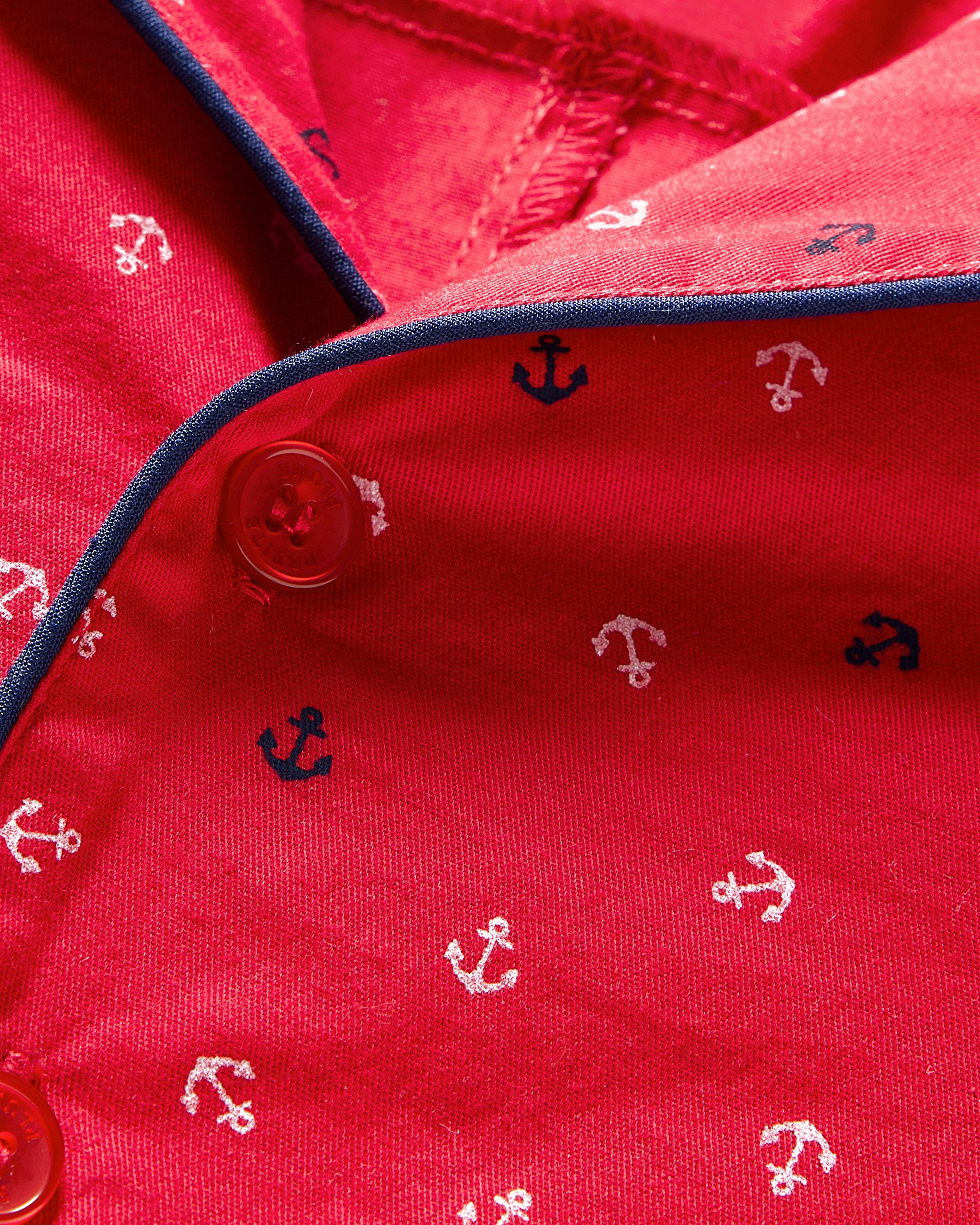 Baby's Twill Summer Romper in Coastal Charms in Anchors Away#Color_Anchors Away