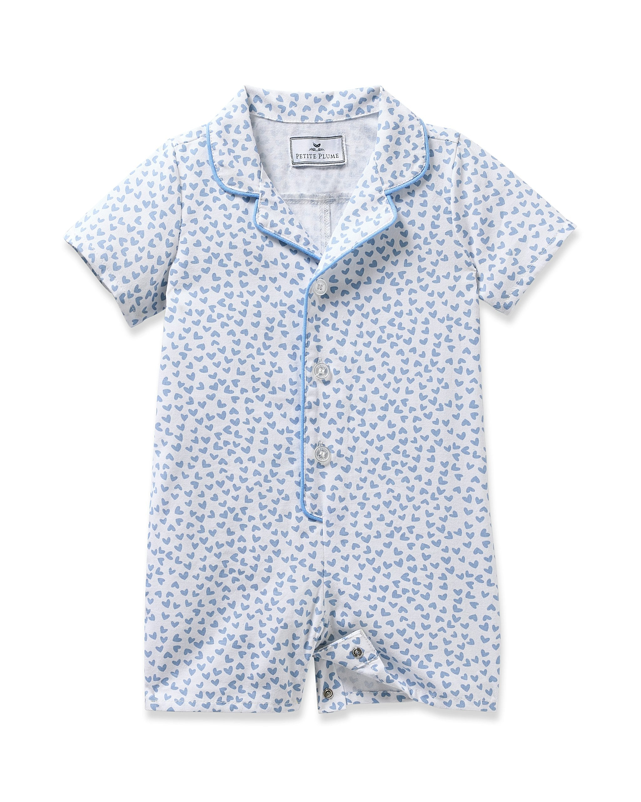 Baby's Twill Summer Romper in Bluehearts in Bluehearts#Color_Bluehearts
