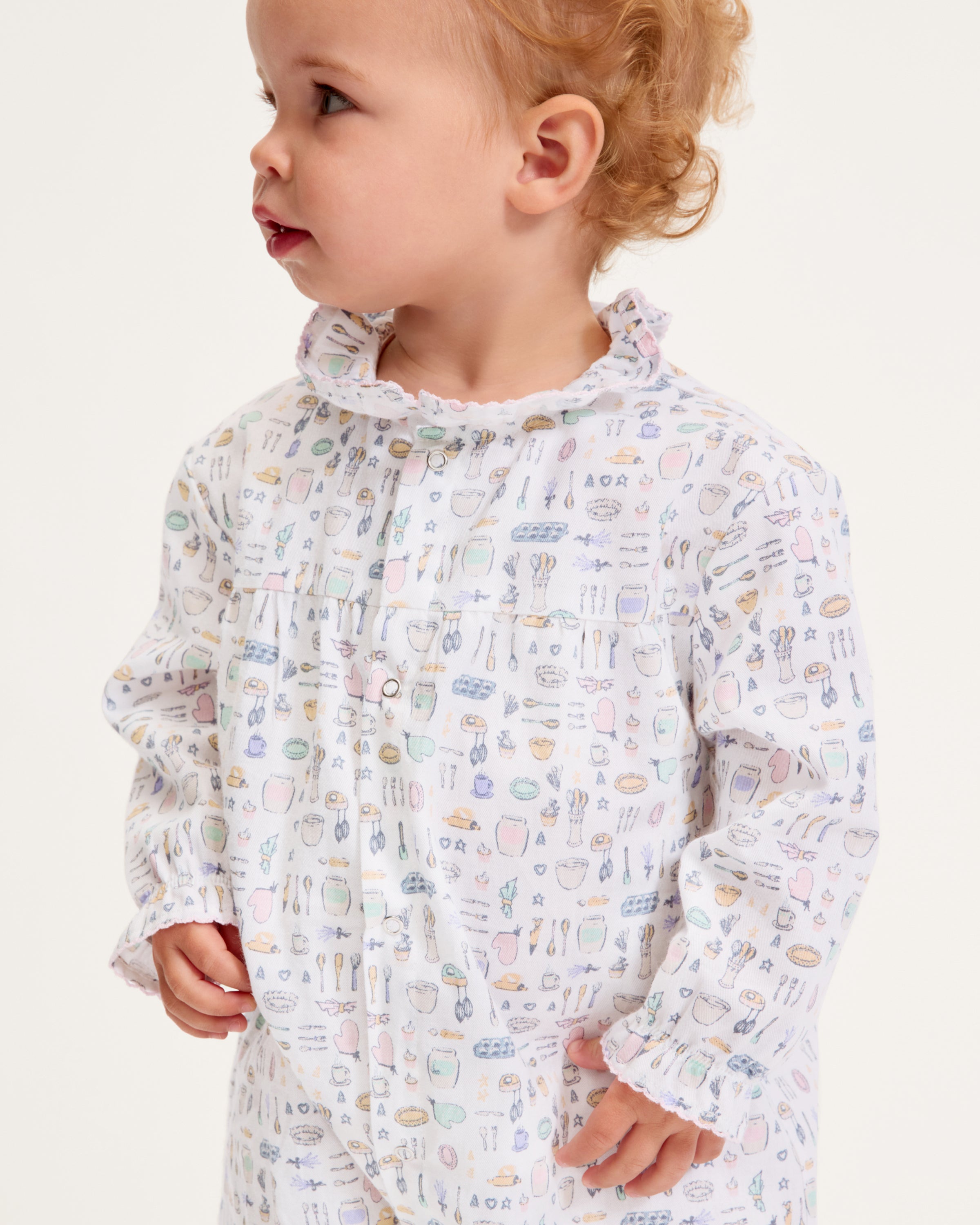 Baby's Twill Madeline Romper in Baking Spirits Bright
