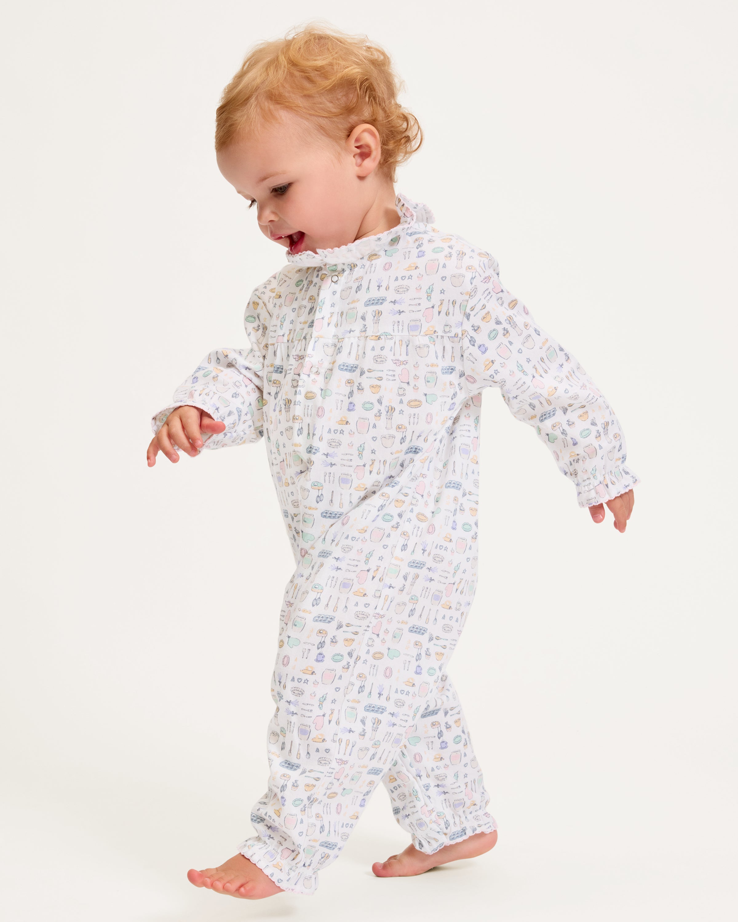 Baby's Twill Madeline Romper in Baking Spirits Bright