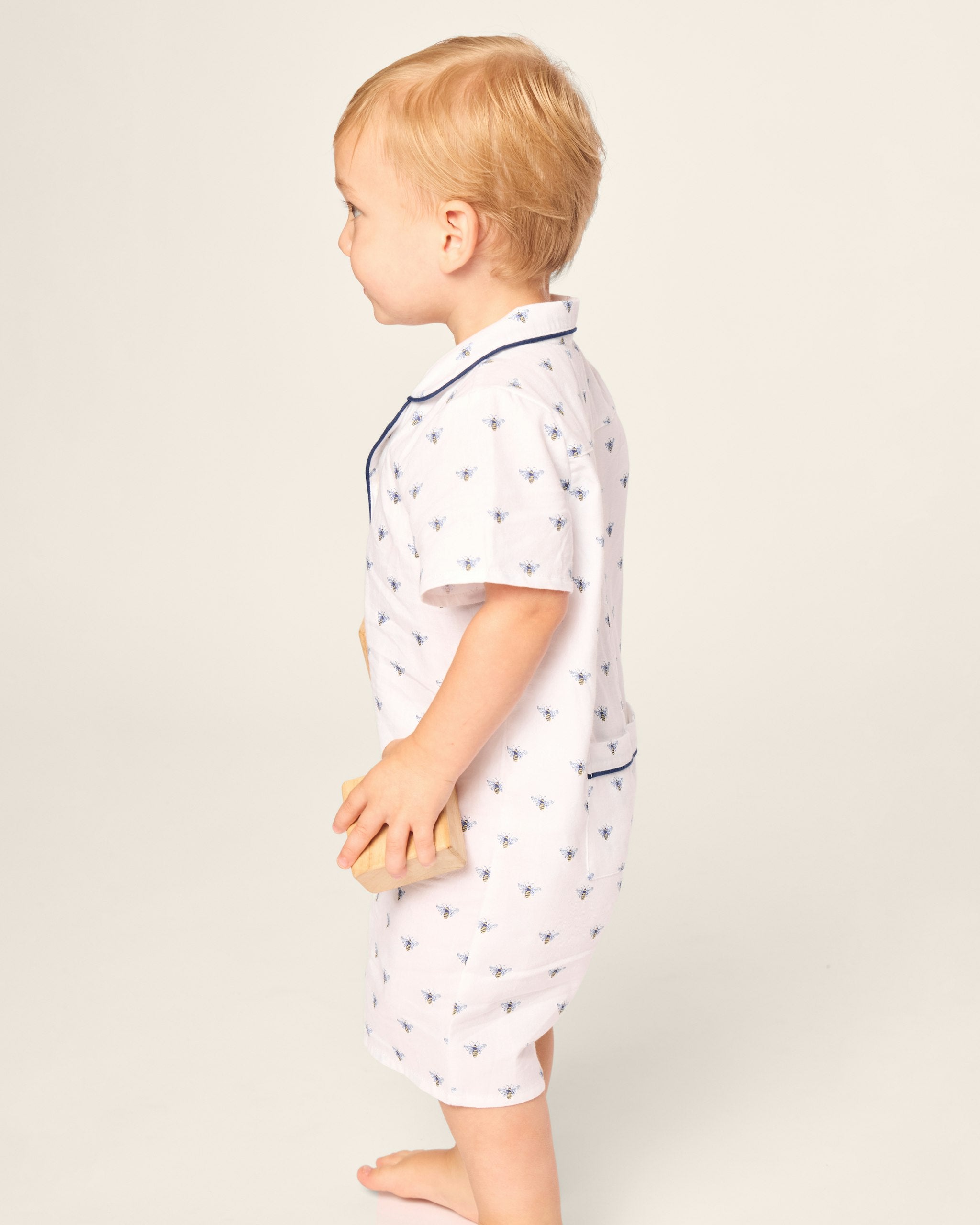 Baby's Twill Summer Romper in Coastal Charms in Buzzing Bees#Color_Buzzing Bees