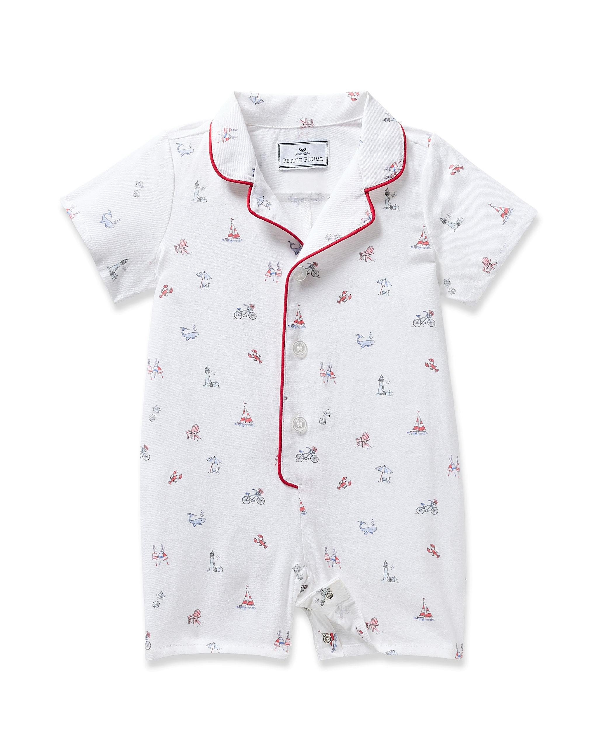 Baby's Twill Summer Romper in Coastal Charms in Coastal Charms#Color_Coastal Charms