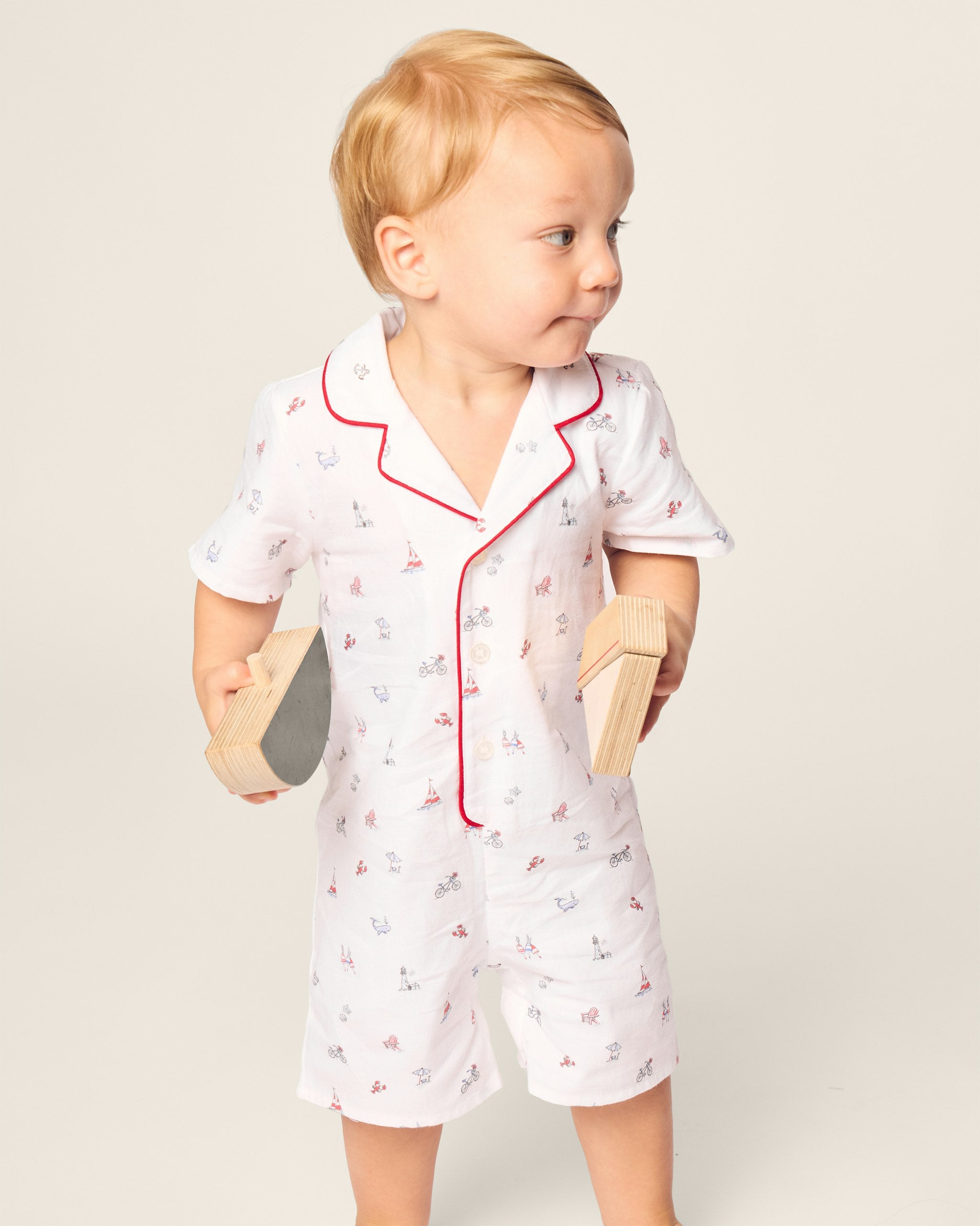 Baby's Twill Summer Romper in Coastal Charms in Coastal Charms#Color_Coastal Charms