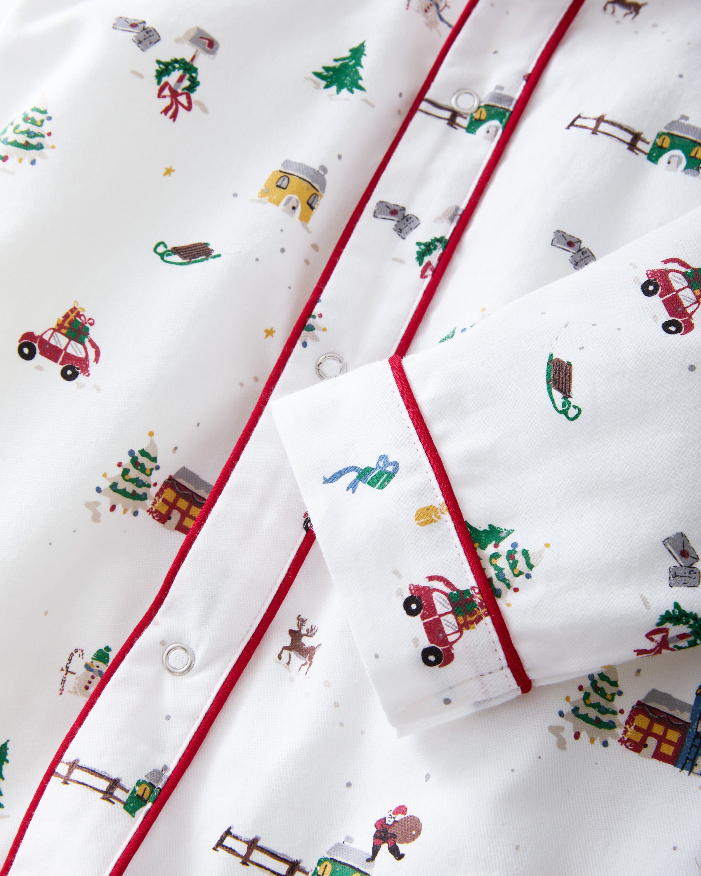 Baby's Twill Cambridge Romper in Holiday Town