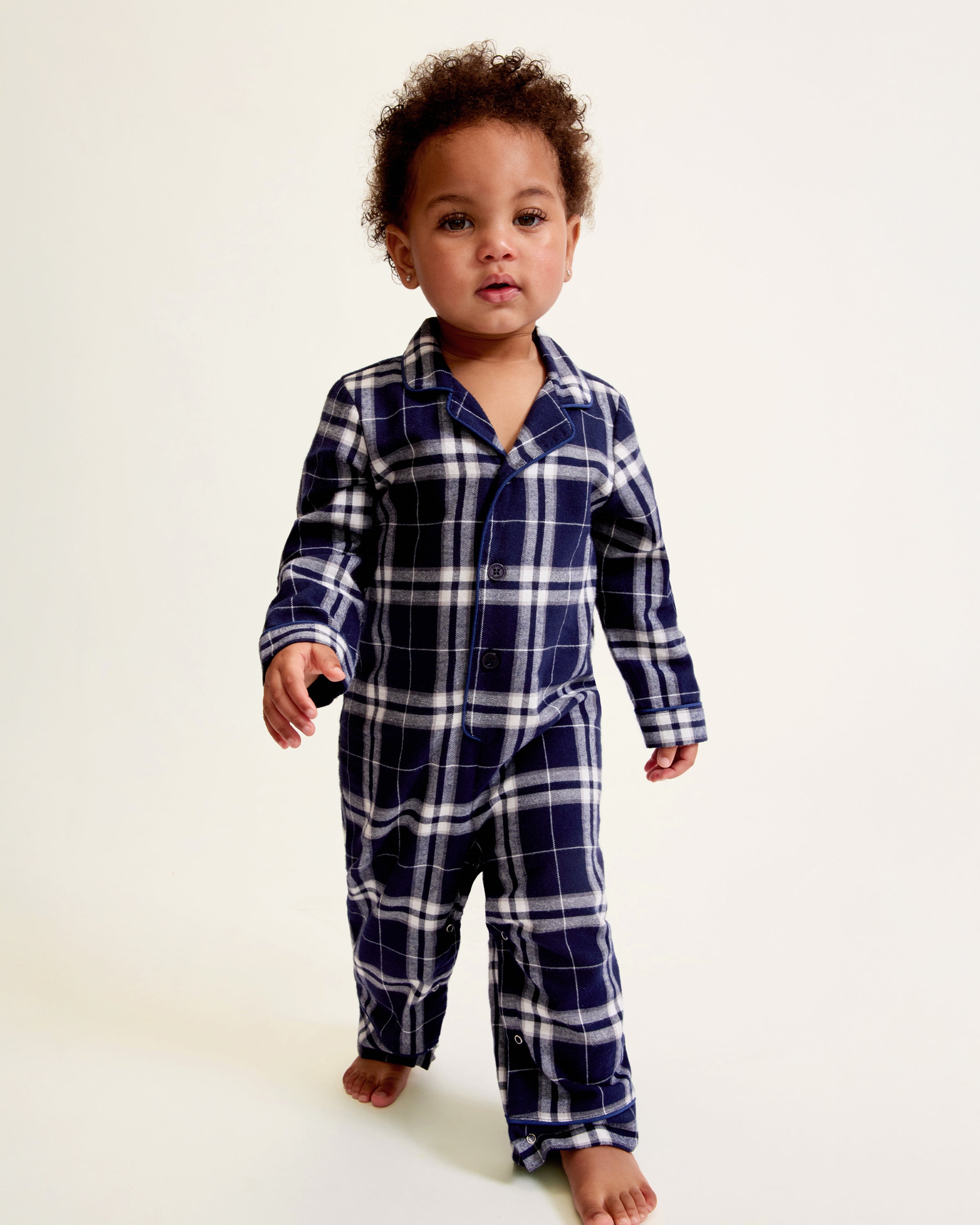 Baby's Brushed Cotton Classic Romper in Oxford Tartan