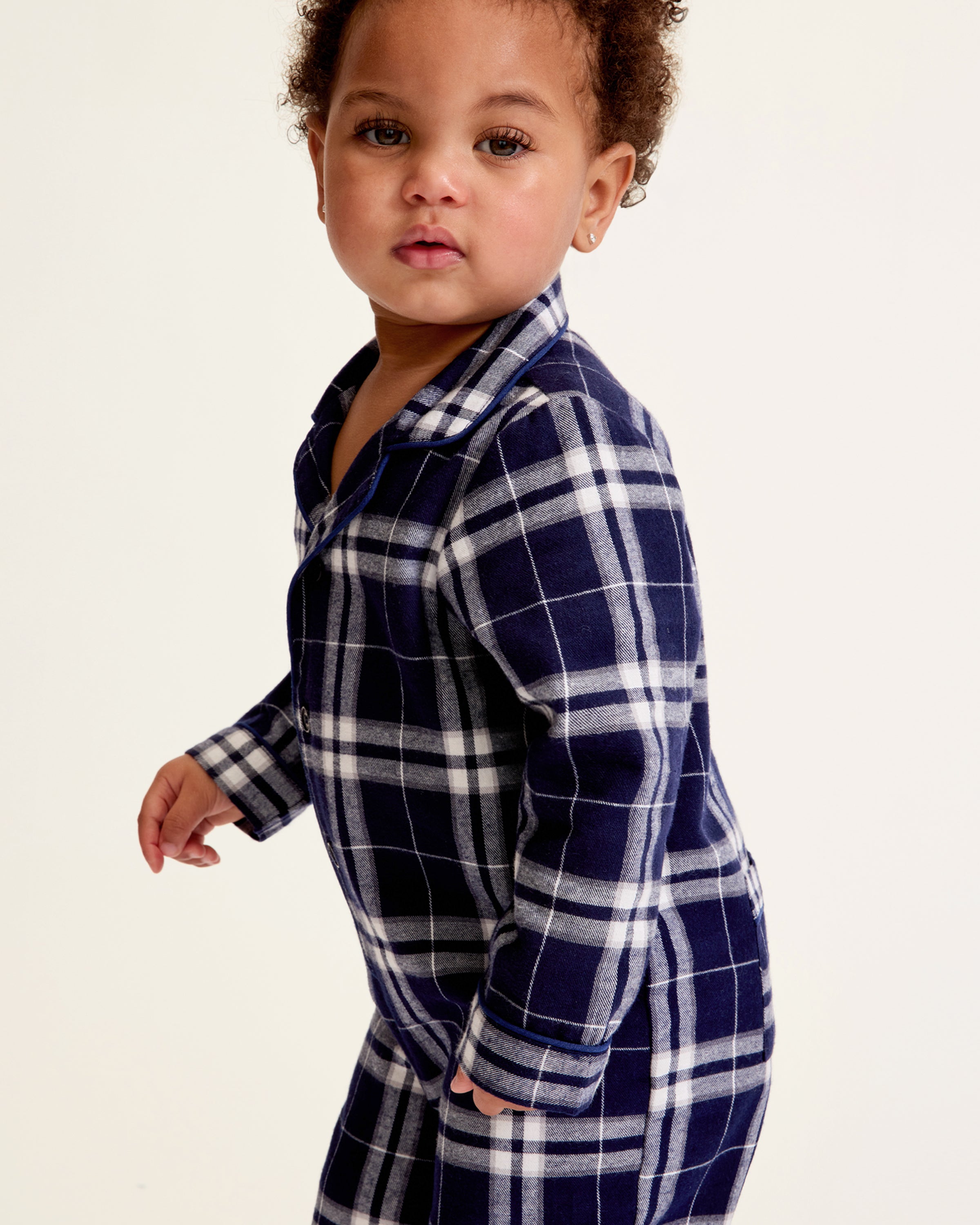 Baby's Brushed Cotton Classic Romper in Oxford Tartan