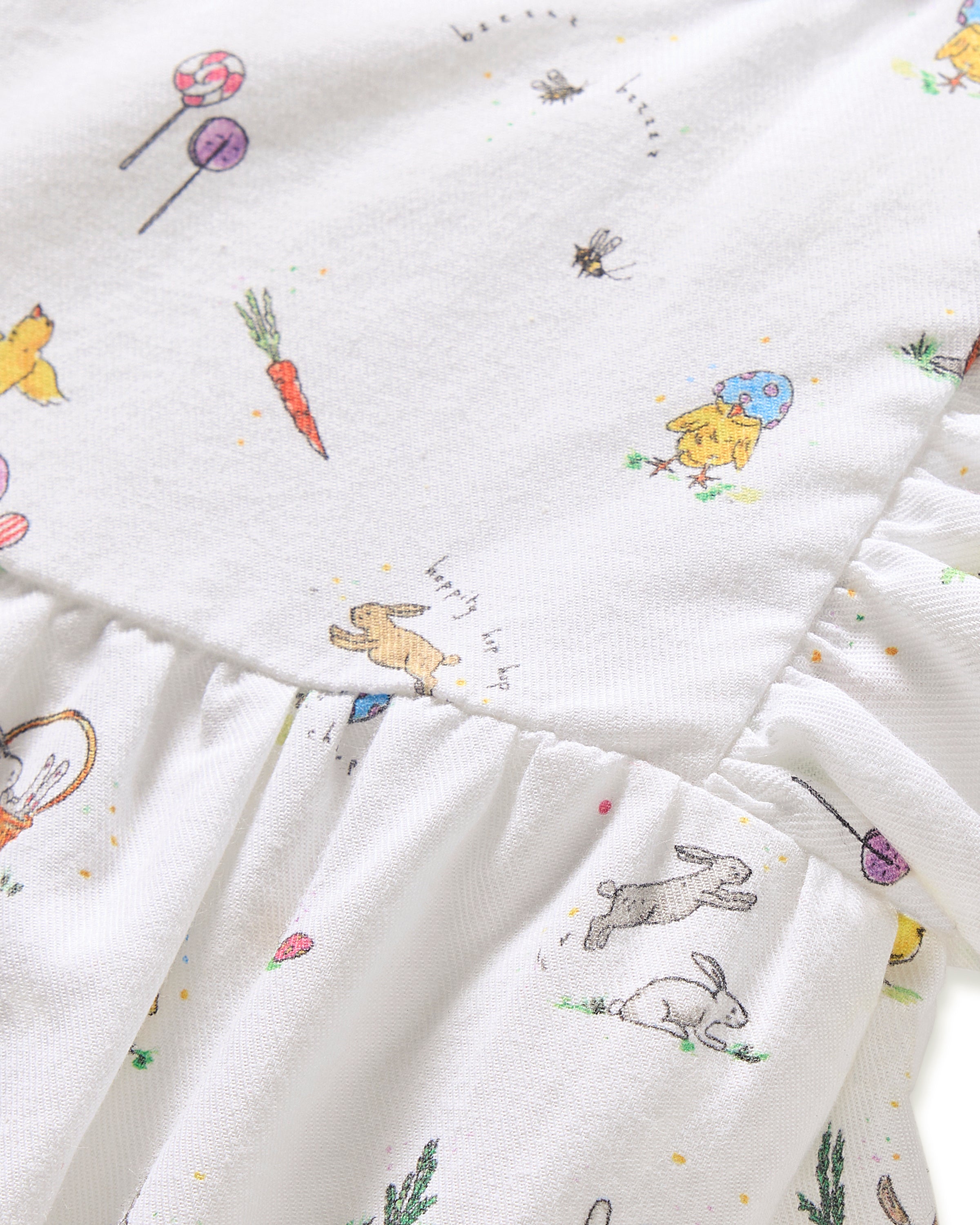 Baby's Twill Ruffled Romper in Easter Frolic