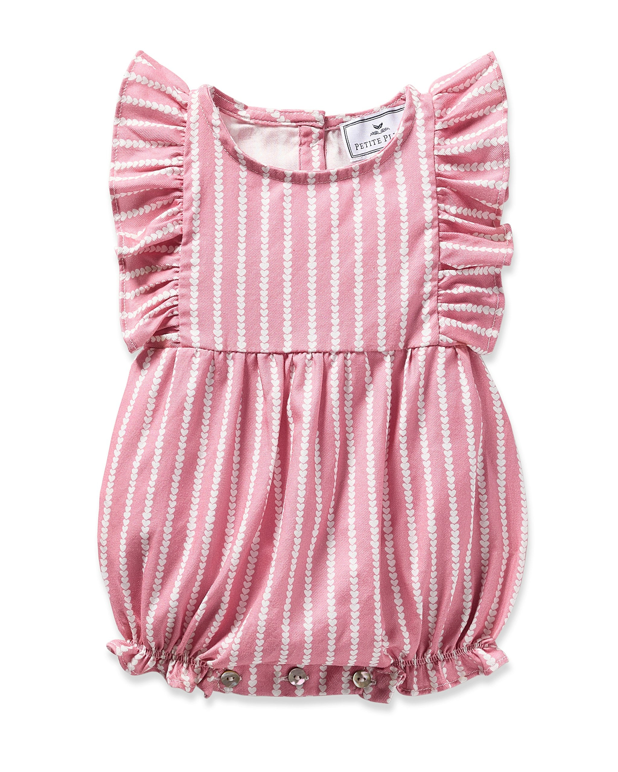 Baby's Twill Ruffled Romper in Love Lines in Love Lines#Color_Love Lines