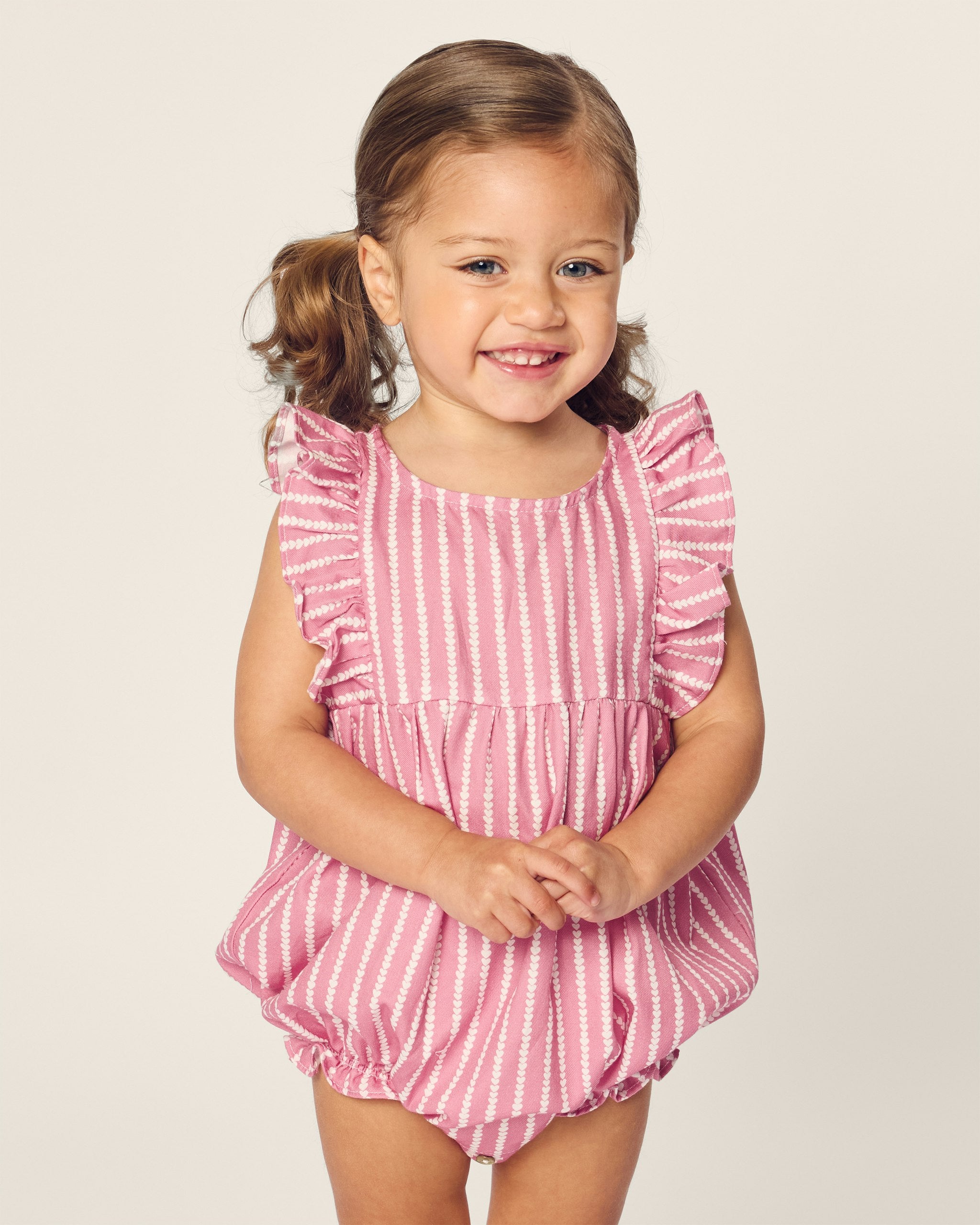 Baby's Twill Ruffled Romper in Love Lines in Love Lines#Color_Love Lines