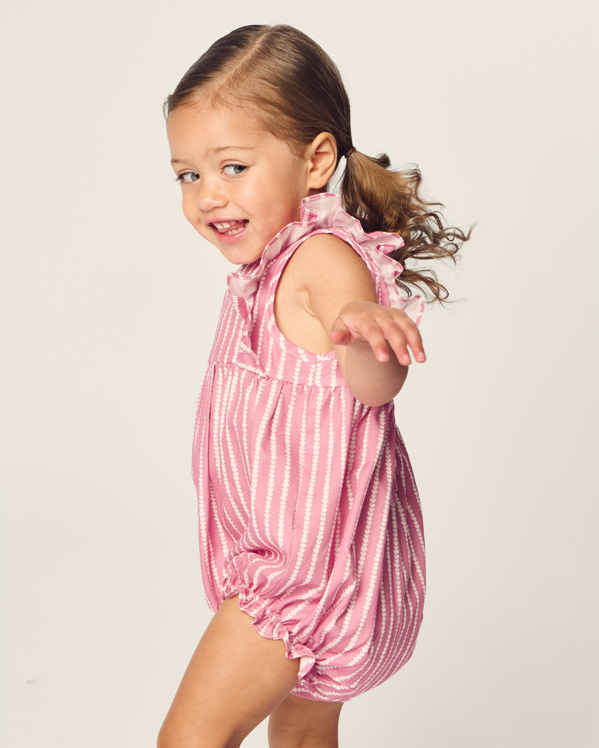 Baby's Twill Ruffled Romper in Love Lines in Love Lines#Color_Love Lines