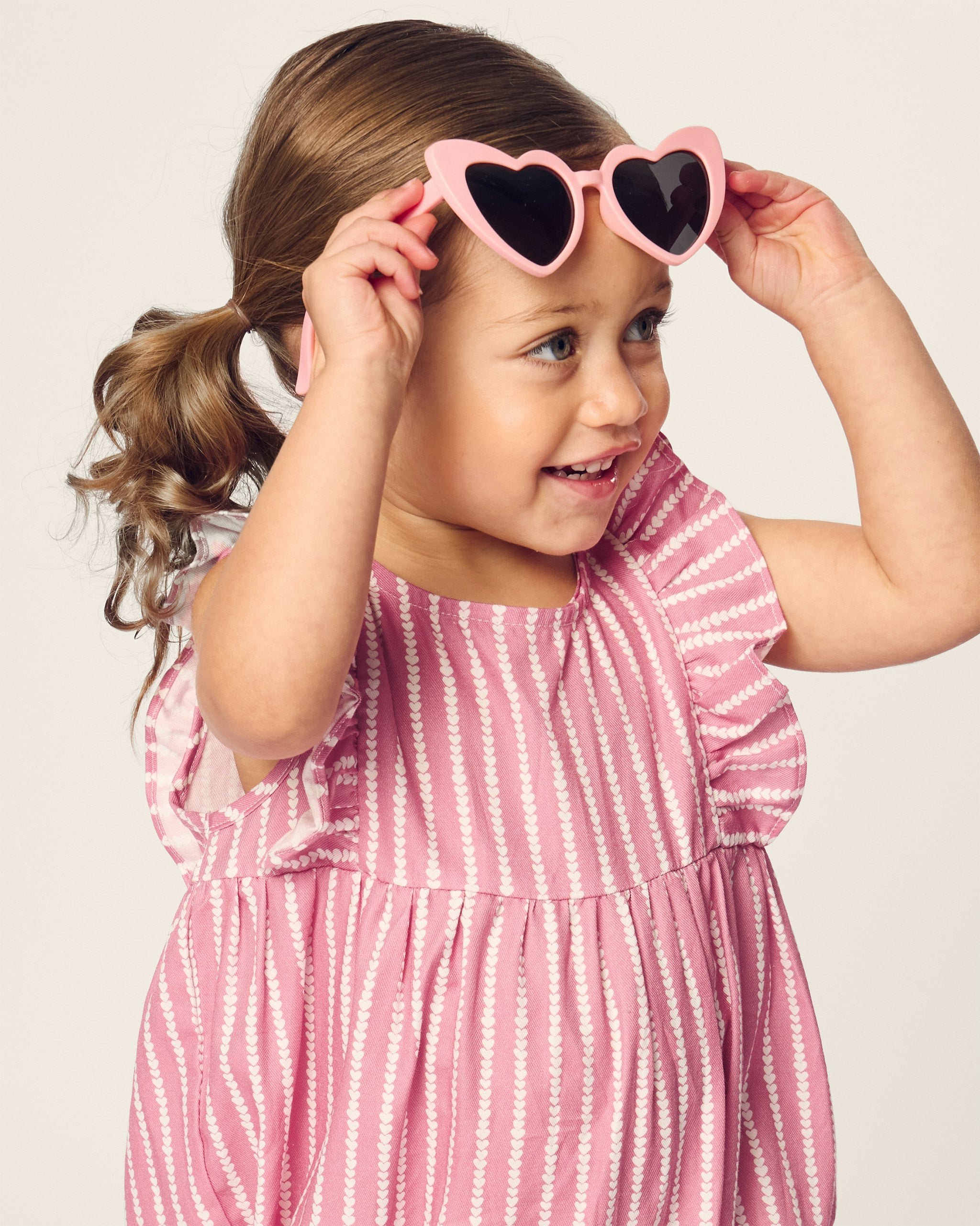 Baby's Twill Ruffled Romper in Love Lines in Love Lines#Color_Love Lines