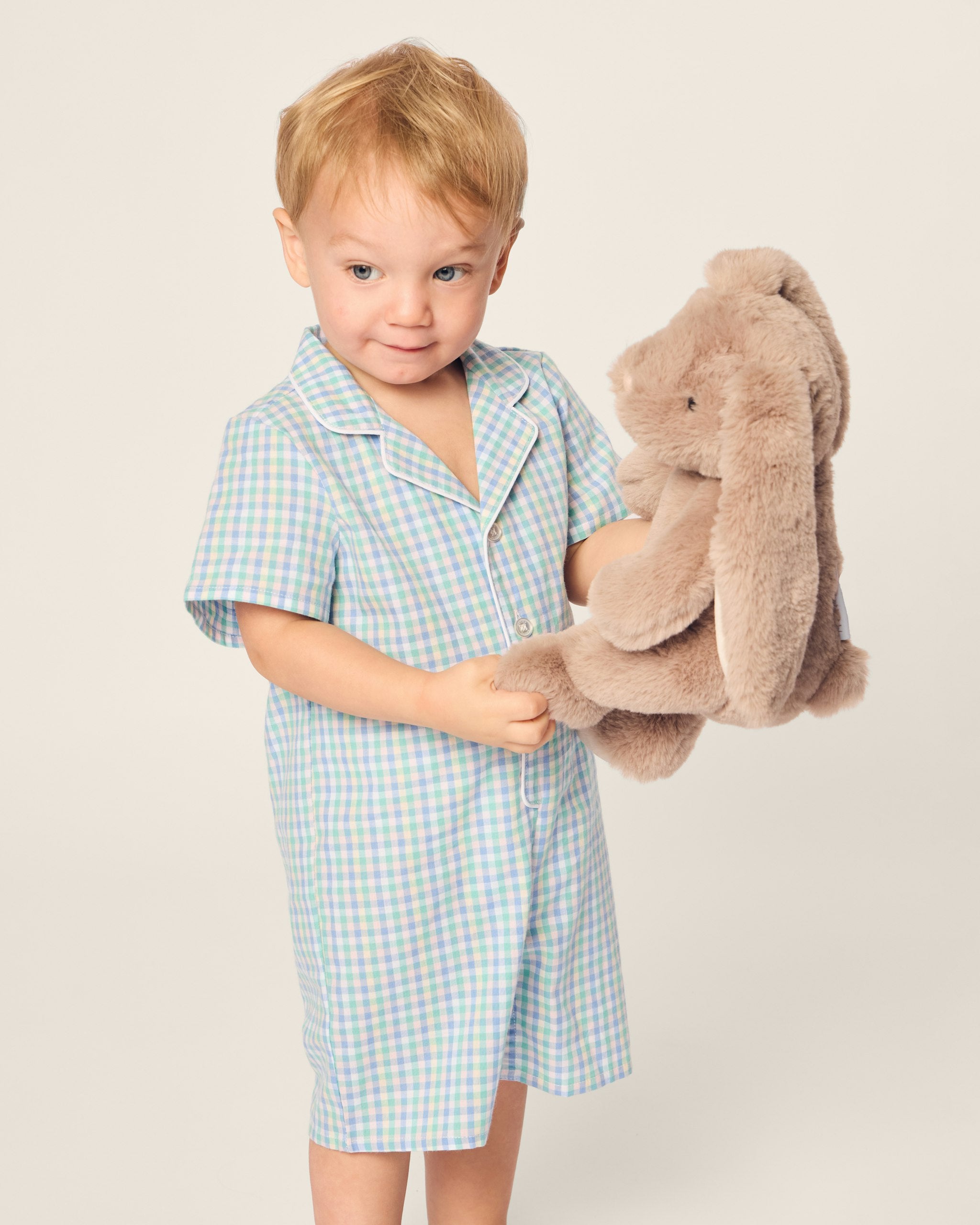 Baby's Twill Summer Romper in Royal Blue Gingham in Spring Gingham#Color_Spring Gingham