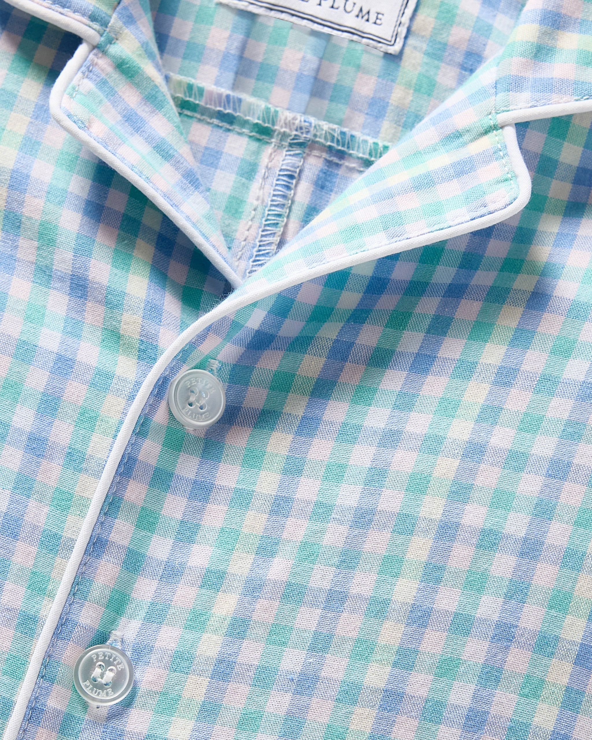 Baby's Twill Summer Romper in Royal Blue Gingham in Spring Gingham#Color_Spring Gingham