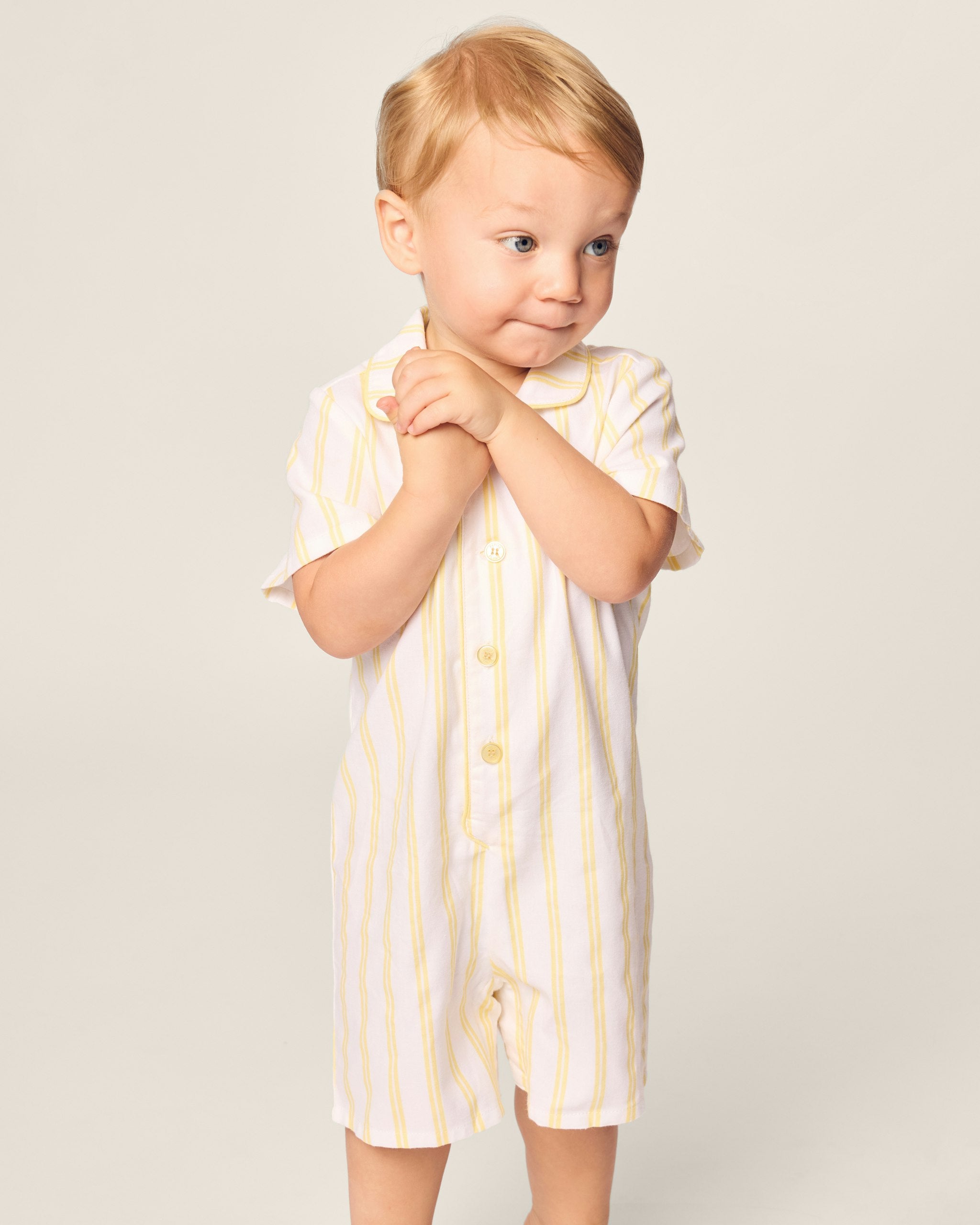 Baby's Twill Summer Romper in Sunny Stripe in Sunny Stripe#Color_Sunny Stripe