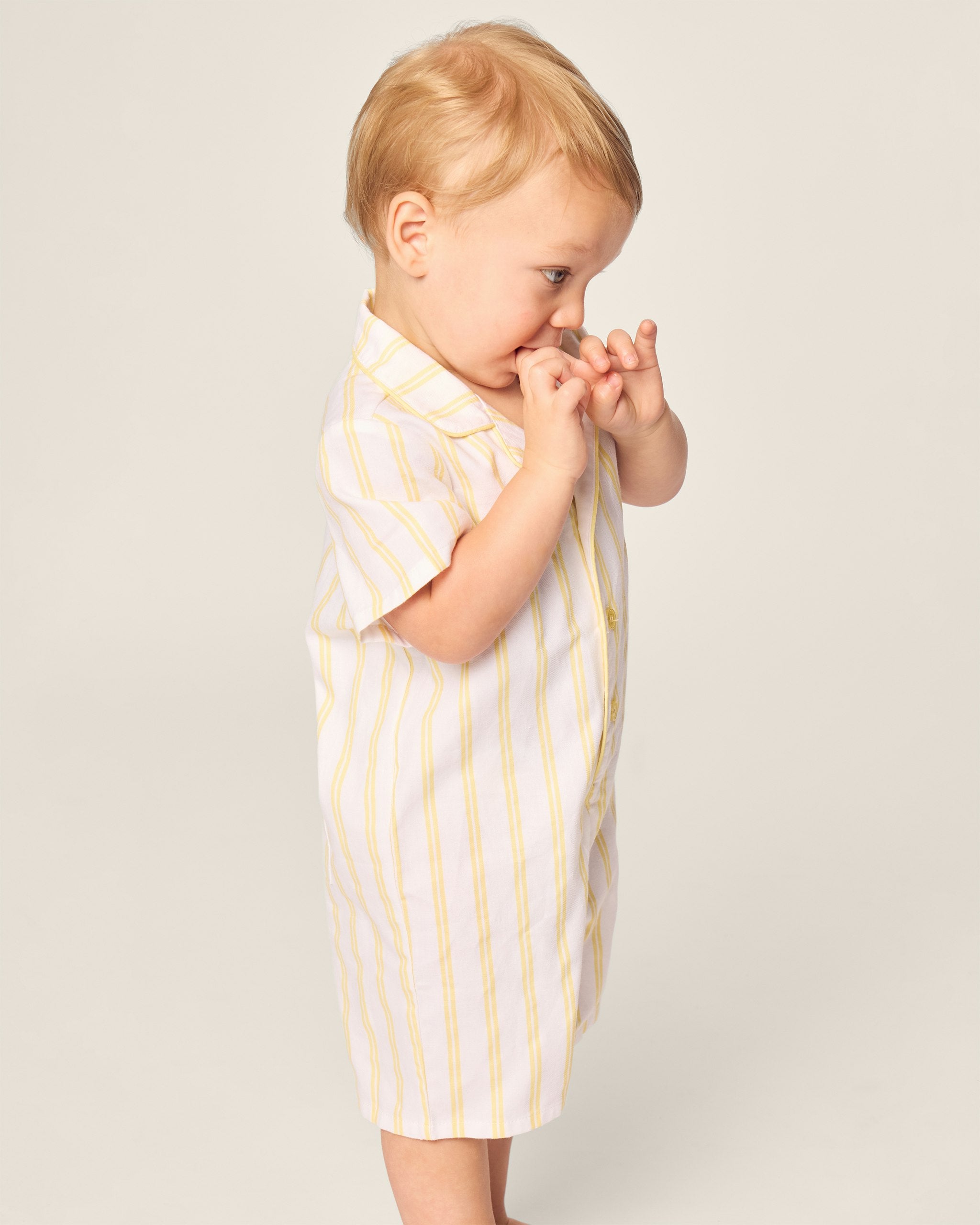 Baby's Twill Summer Romper in Sunny Stripe in Sunny Stripe#Color_Sunny Stripe