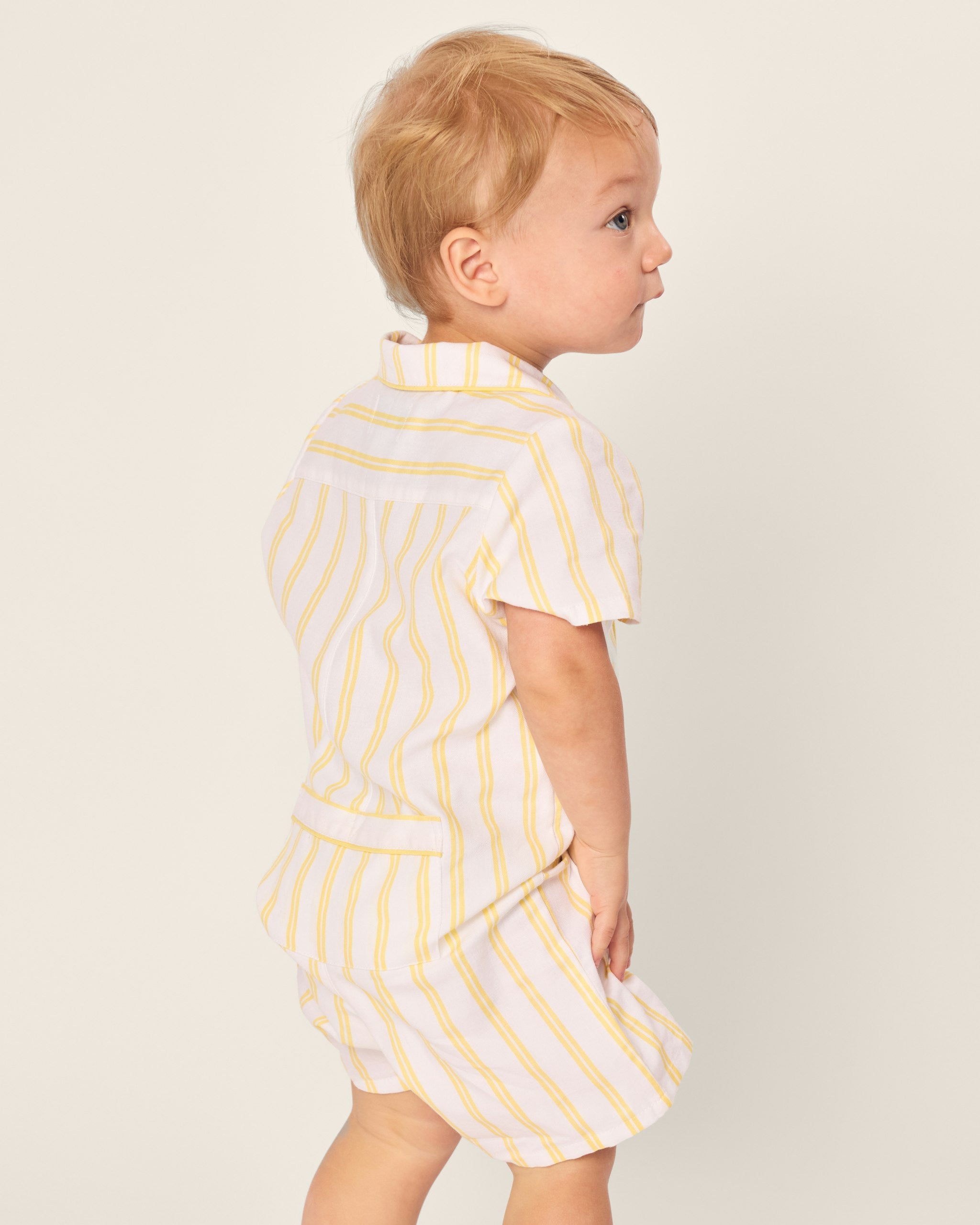 Baby's Twill Summer Romper in Sunny Stripe in Sunny Stripe#Color_Sunny Stripe