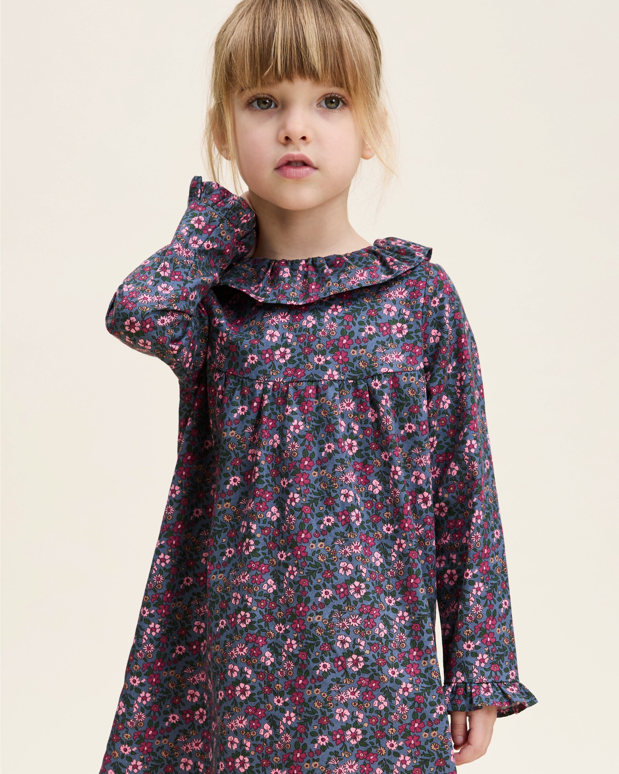 Kid's Twill Scarlett Nightgown in Fleurs de Saison
