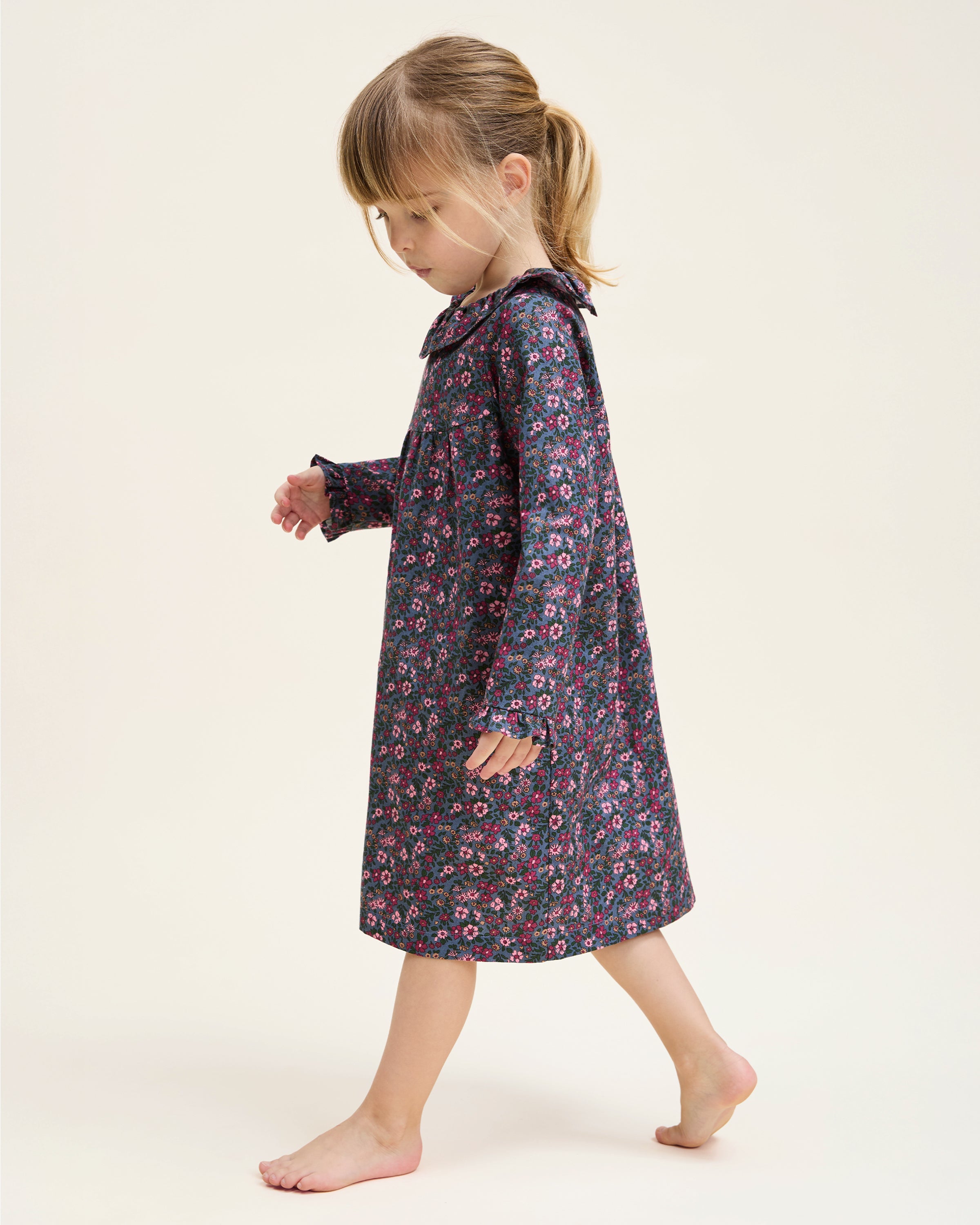 Kid's Twill Scarlett Nightgown in Fleurs de Saison