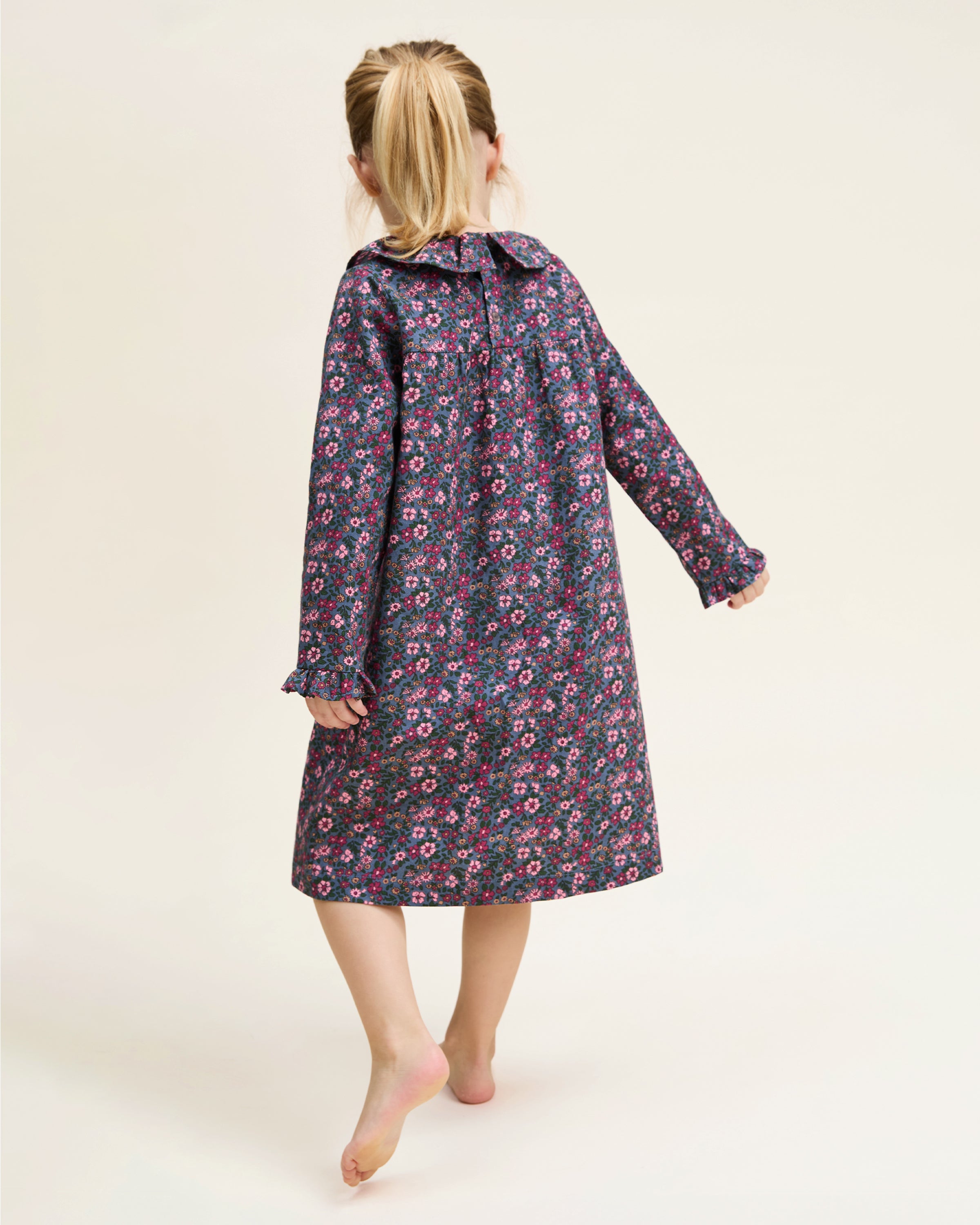 Kid's Twill Scarlett Nightgown in Fleurs de Saison