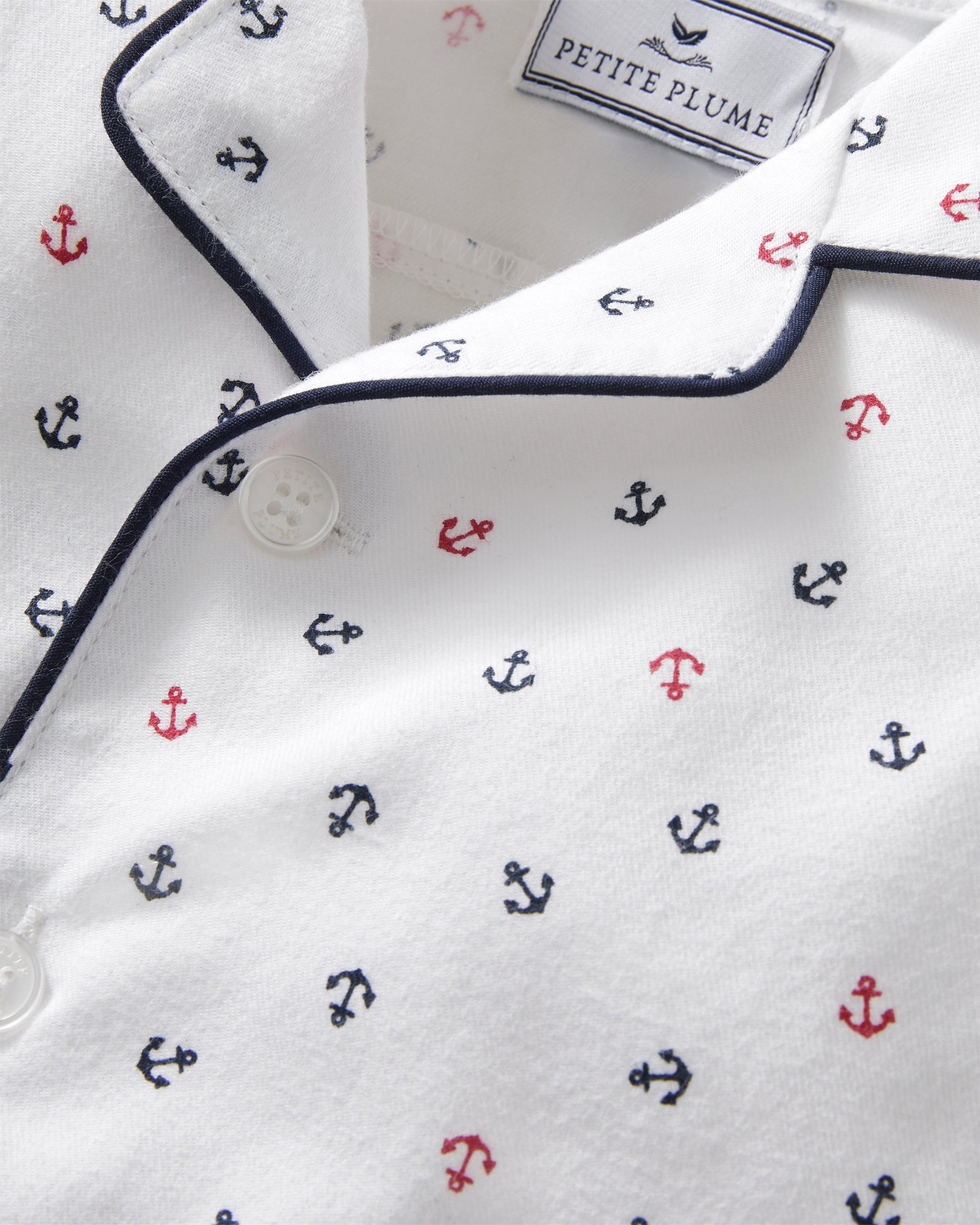Baby's Twill Summer Romper in Anchors Away White
