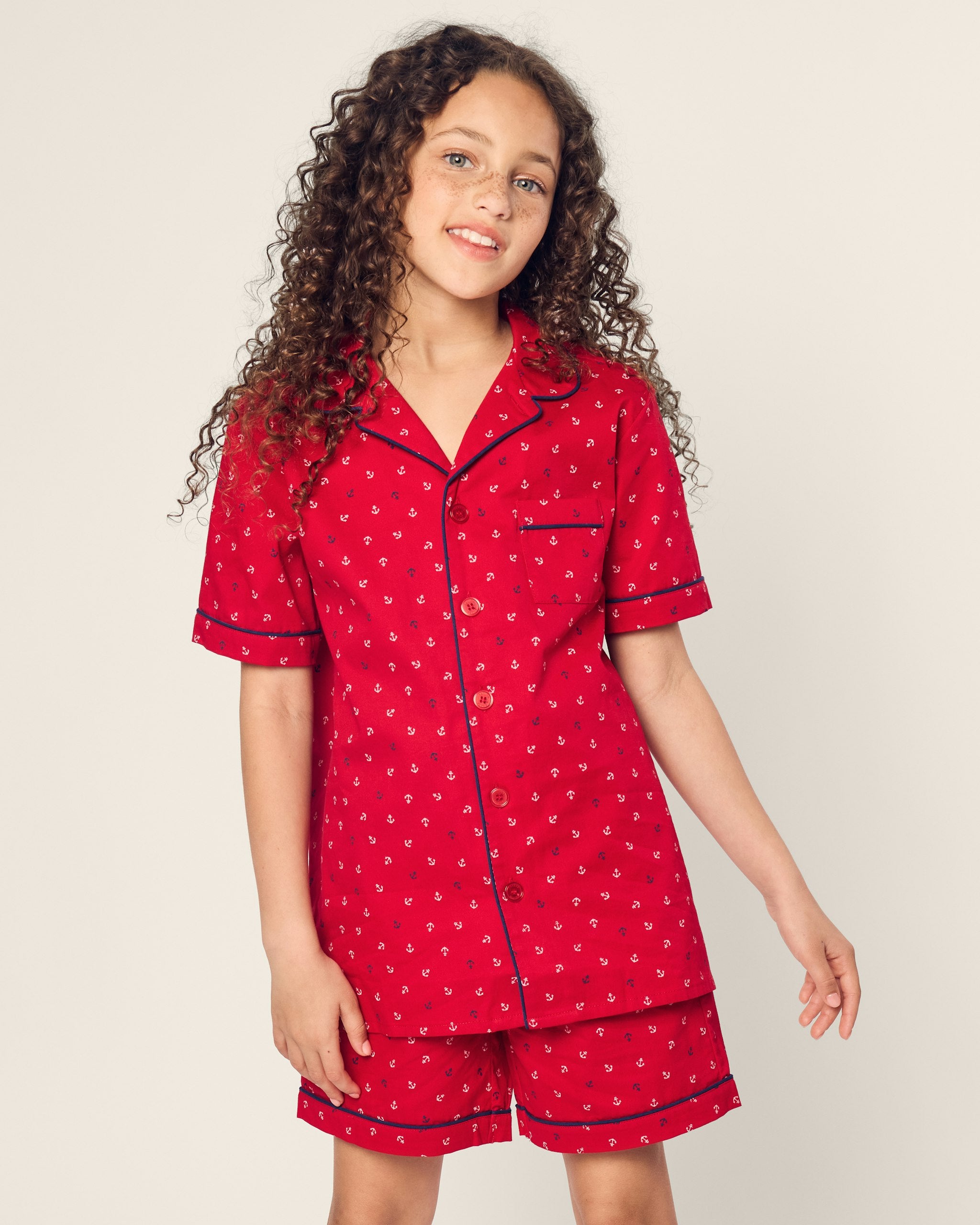 Kid's Twill Short Set in Anchors Away in Anchors Away#Color_Anchors Away