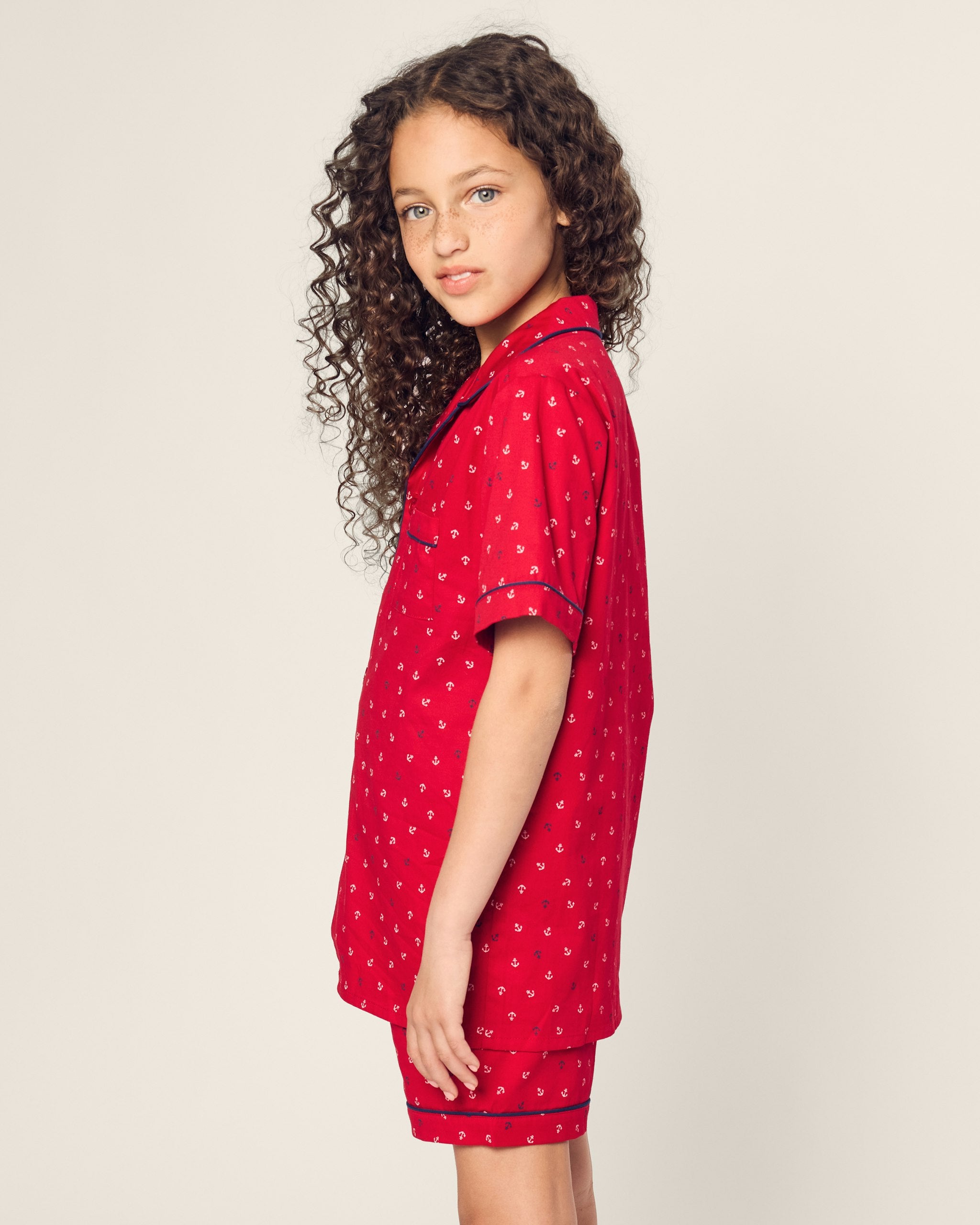 Kid's Twill Short Set in Anchors Away in Anchors Away#Color_Anchors Away