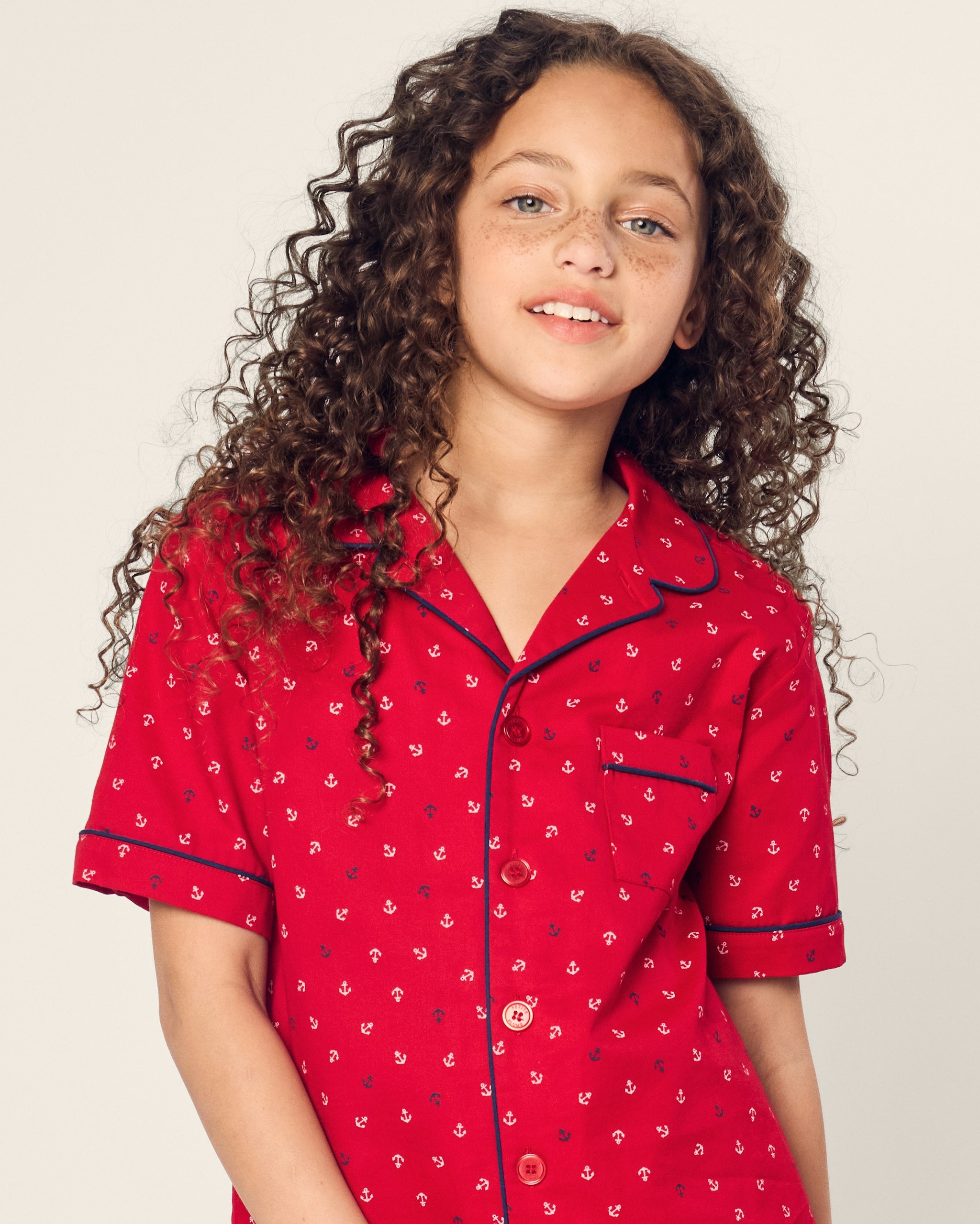 Kid's Twill Short Set in Anchors Away in Anchors Away#Color_Anchors Away