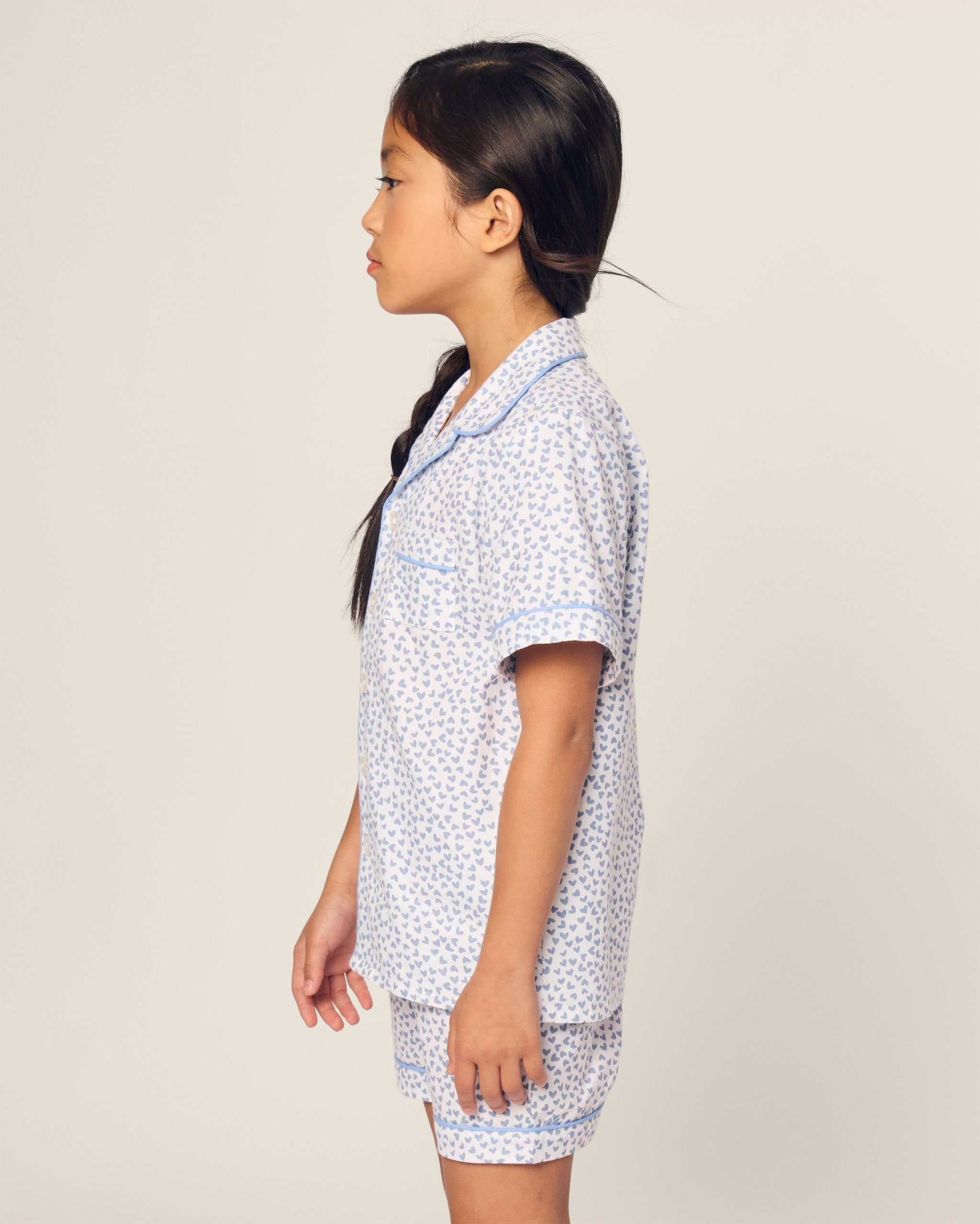 Kid's Twill Short Set in Bluehearts in Bluehearts#Color_Bluehearts