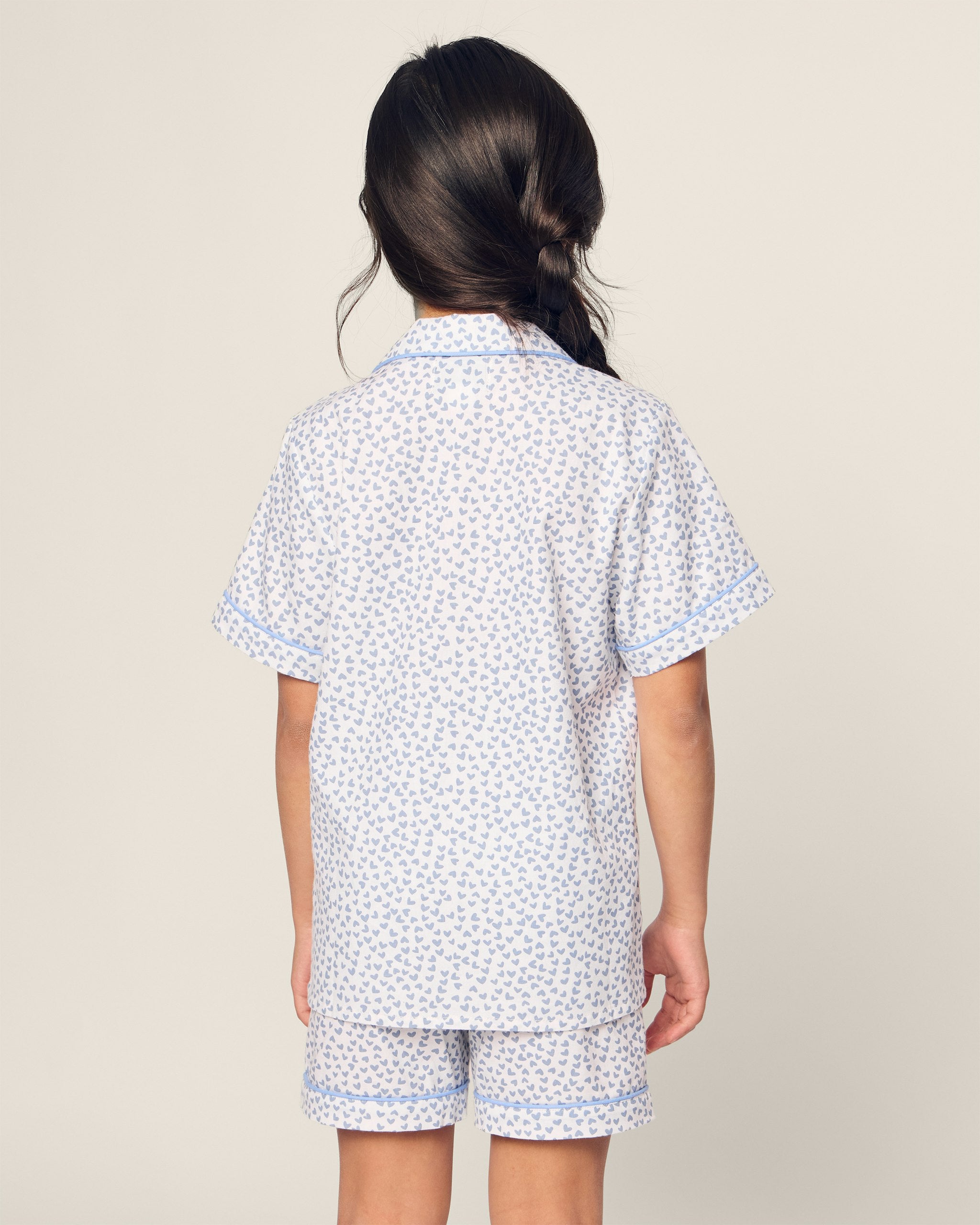 Kid's Twill Short Set in Bluehearts in Bluehearts#Color_Bluehearts