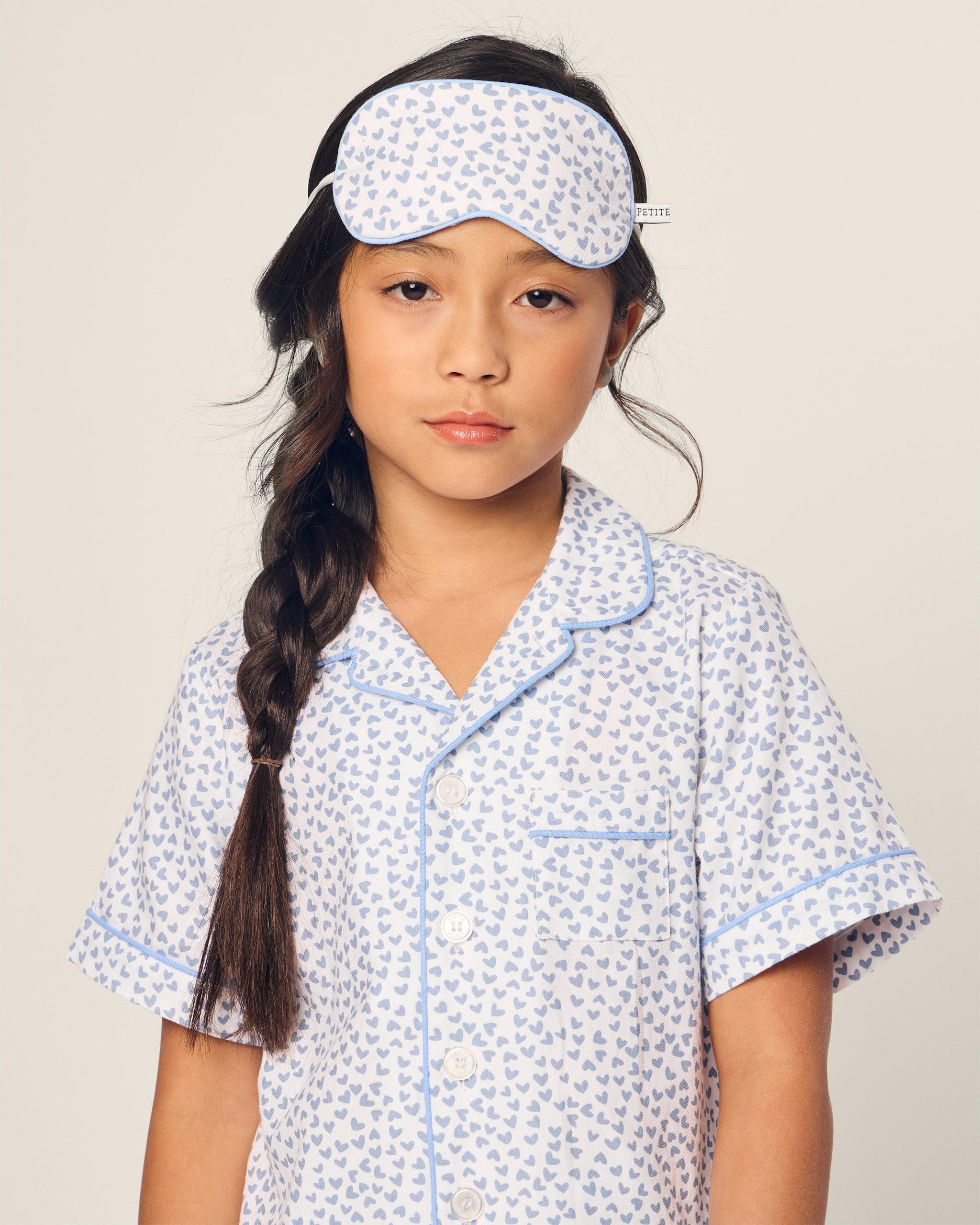 Kid's Twill Short Set in Bluehearts in Bluehearts#Color_Bluehearts
