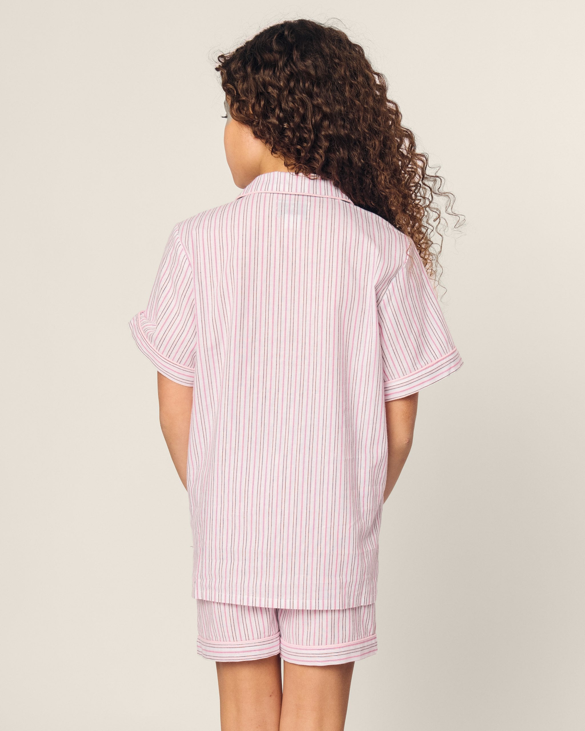 Kid's Twill Short Set in Bluehearts in Blush Boulevard#Color_Blush Boulevard