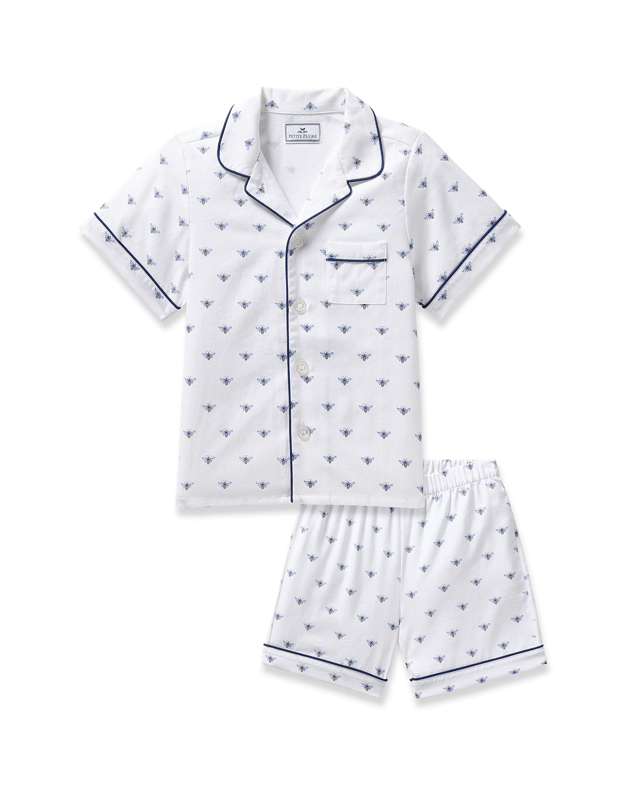 Kid's Twill Short Set in Anchors Away in Buzzing Bees#Color_Buzzing Bees