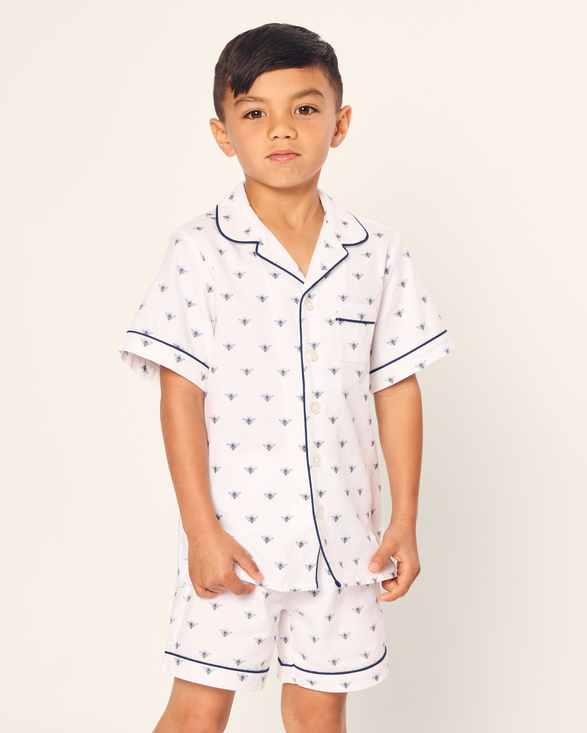 Kid's Twill Short Set in Anchors Away in Buzzing Bees#Color_Buzzing Bees