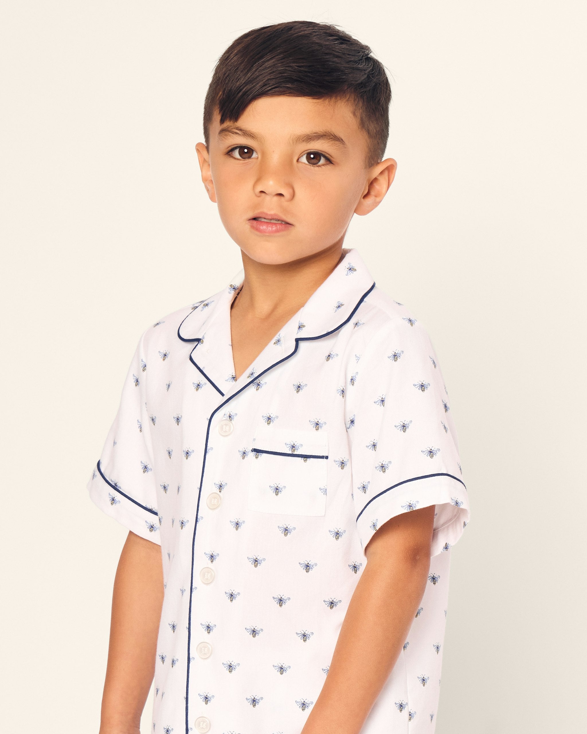 Kid's Twill Short Set in Anchors Away in Buzzing Bees#Color_Buzzing Bees