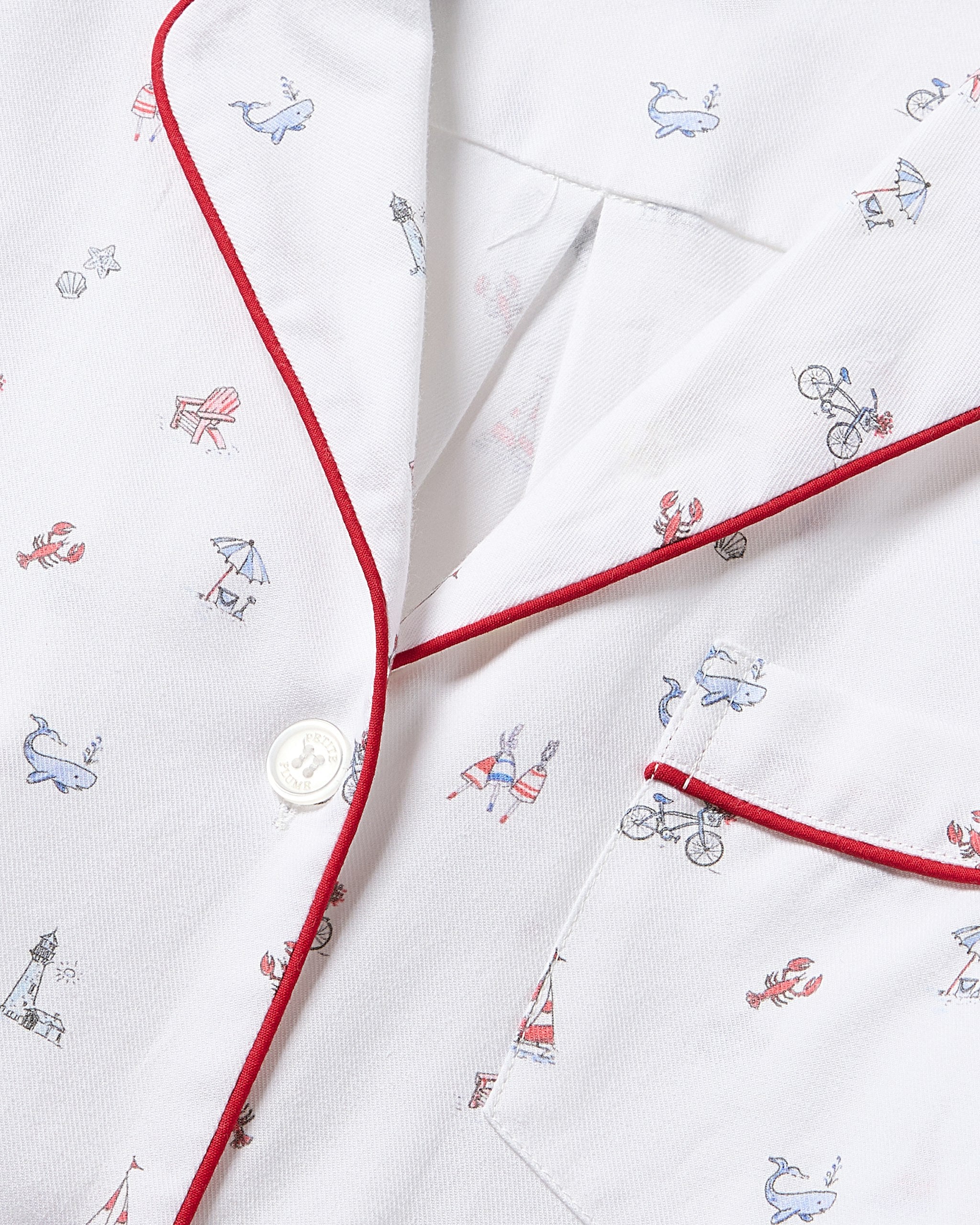 Kid's Twill Short Set in Anchors Away in Coastal Charms#Color_Coastal Charms