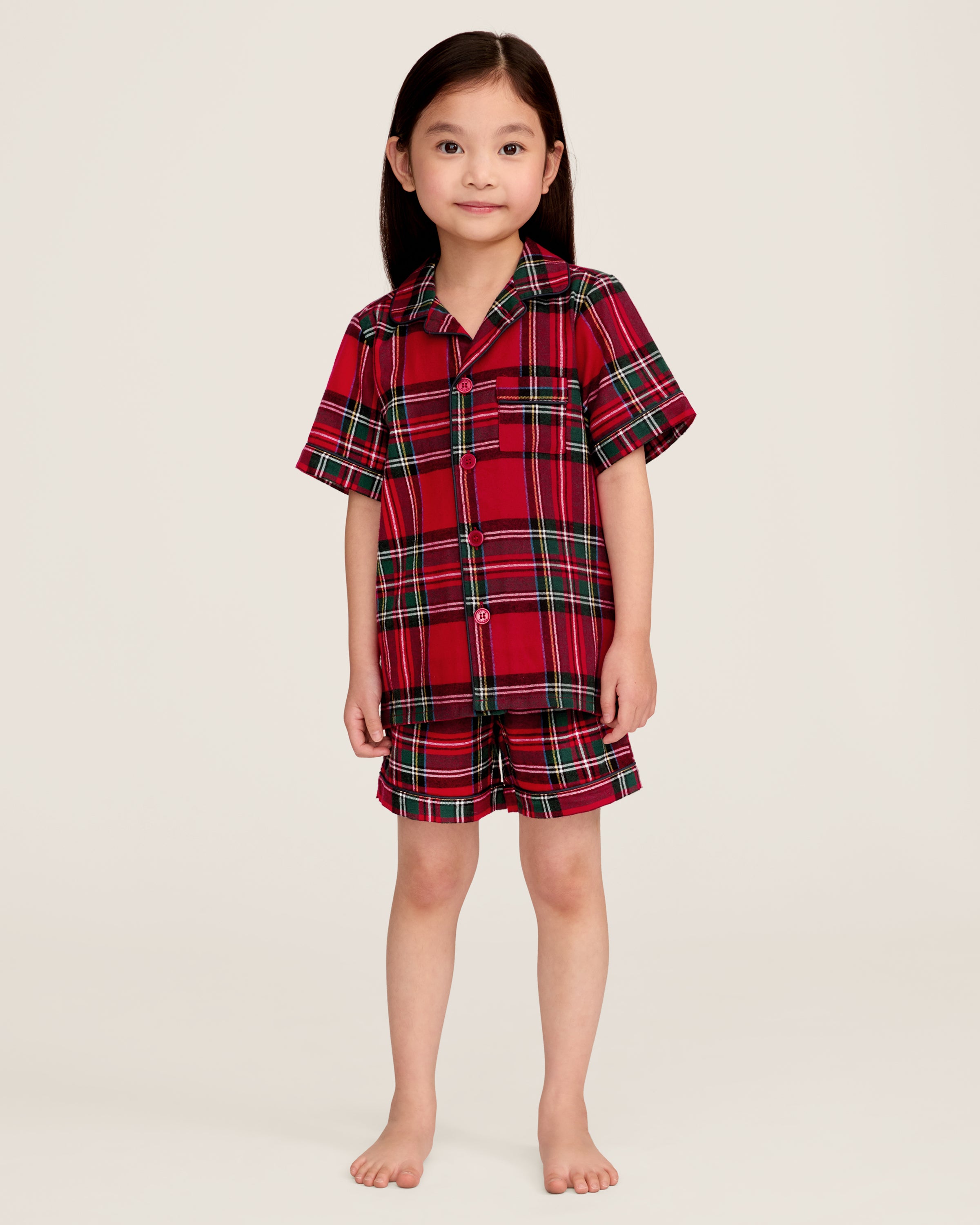 Kid's Brushed Twill Short Set in Imperial Tartan