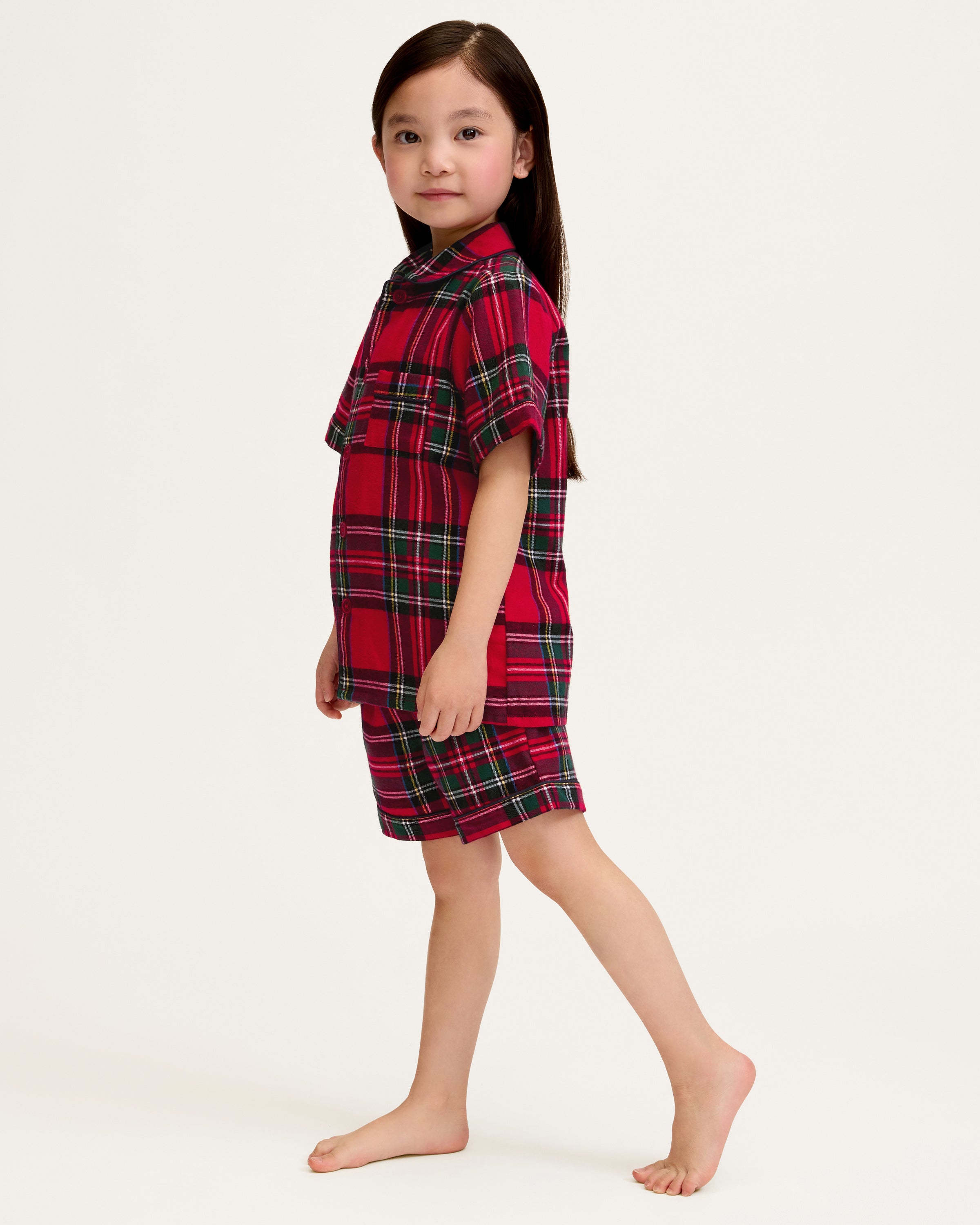 Kid's Brushed Twill Short Set in Imperial Tartan