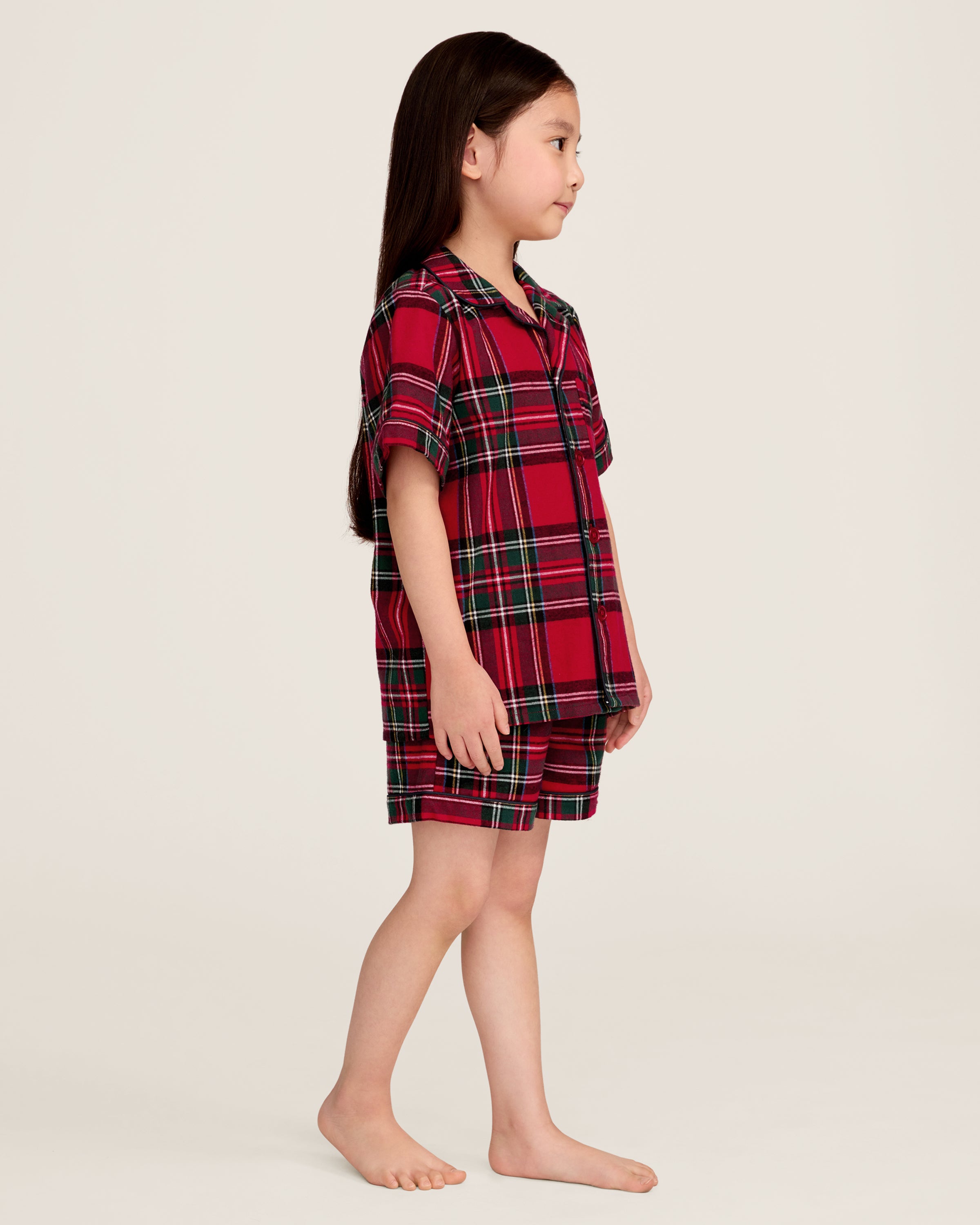 Kid's Brushed Twill Short Set in Imperial Tartan