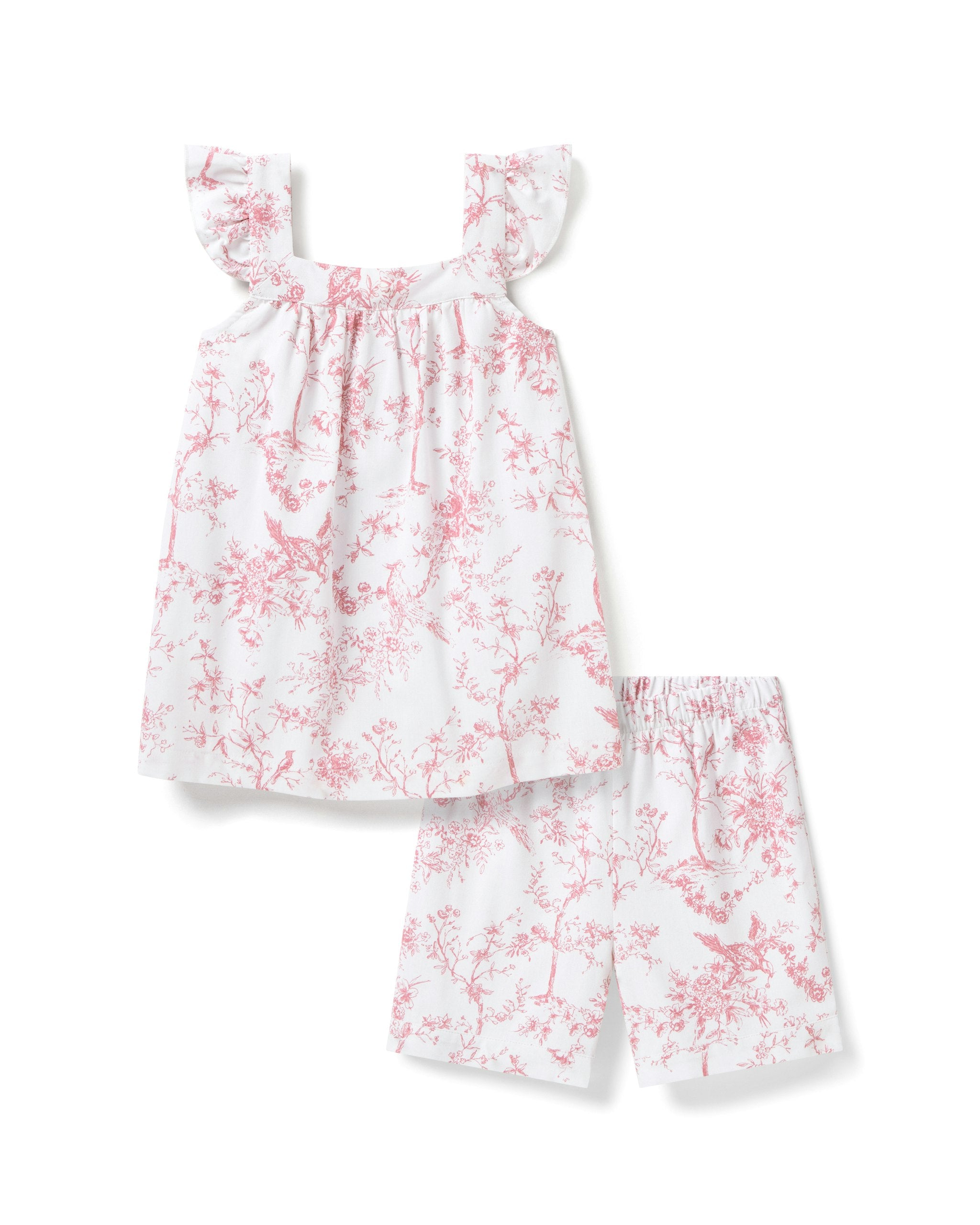 Girl's Twill Clara Short Set in Pink Timeless Toile in Pink Timeless Toile#Color_Pink Timeless Toile
