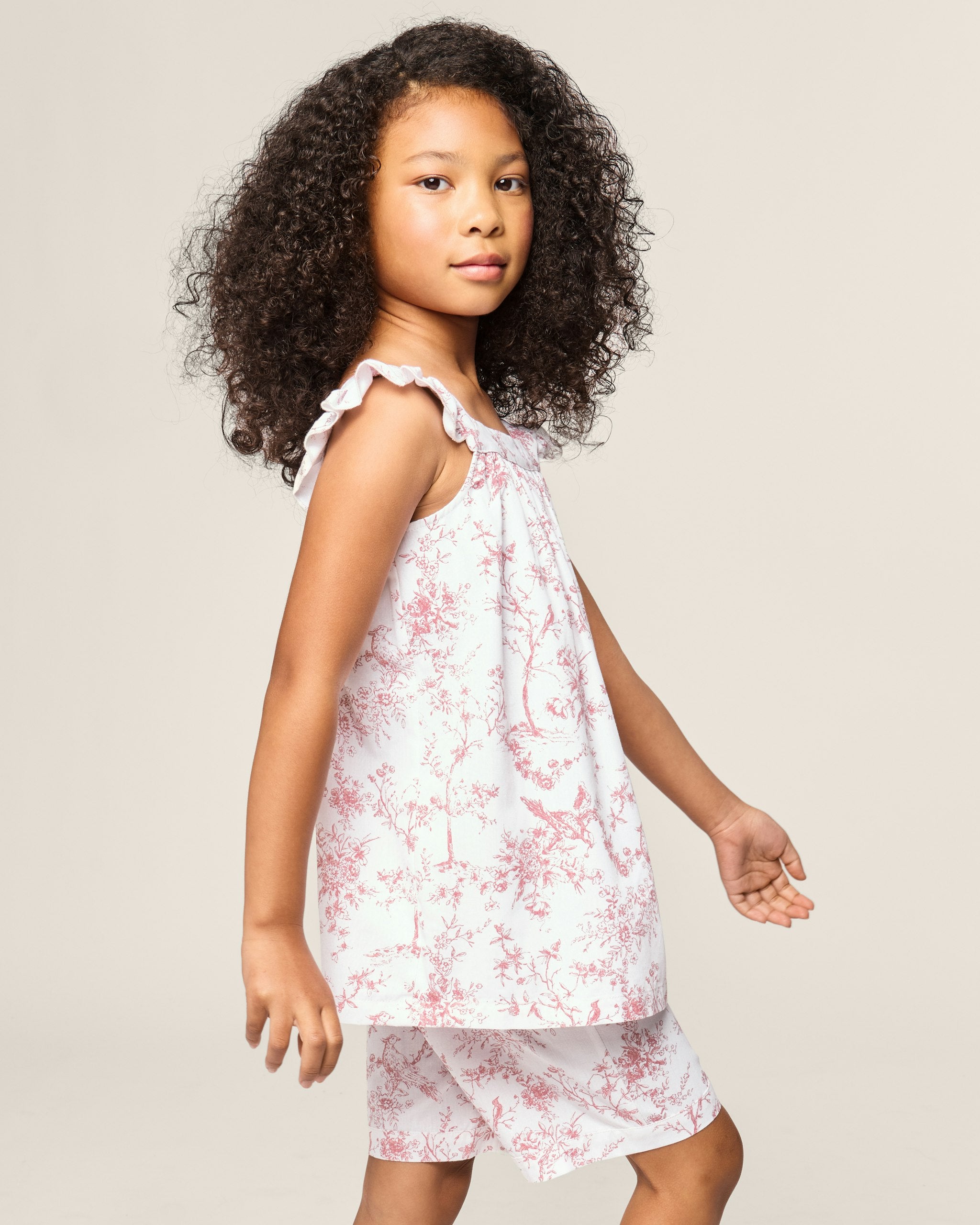 Girl's Twill Clara Short Set in Pink Timeless Toile in Pink Timeless Toile#Color_Pink Timeless Toile